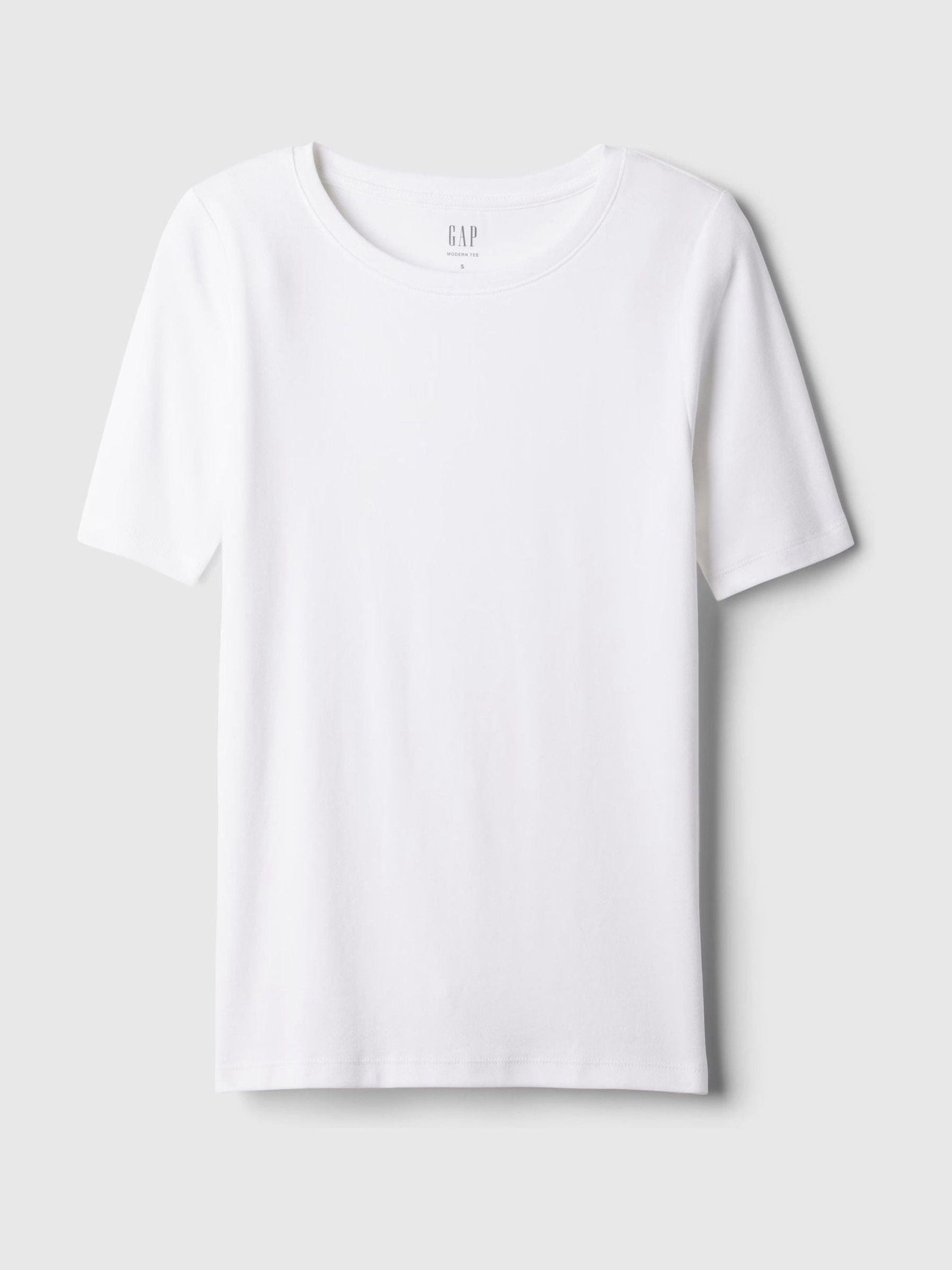 White Modern Crew neck T-Shirt - Image 6 of 6