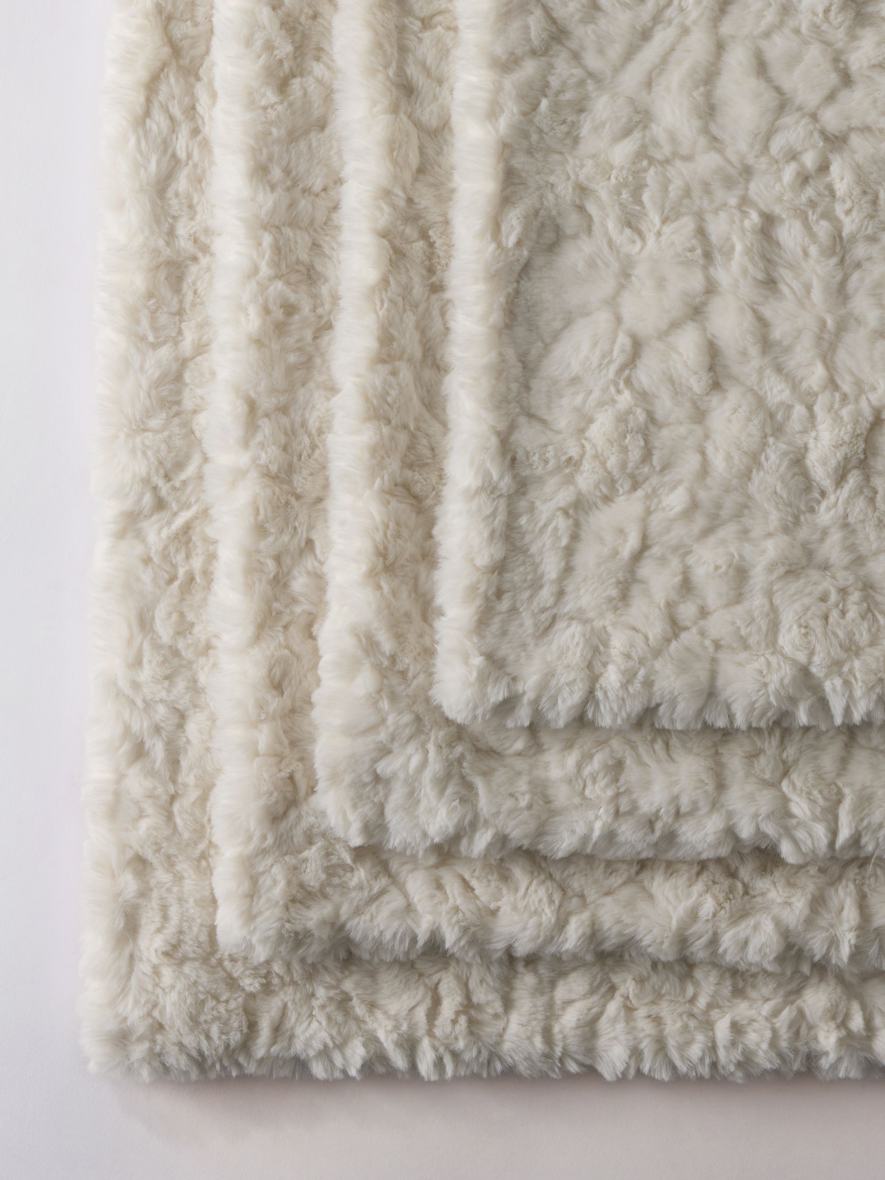 The Set 4 Pack Natural 59x59 Faux Fur Cushion Covers - Image 2 of 2