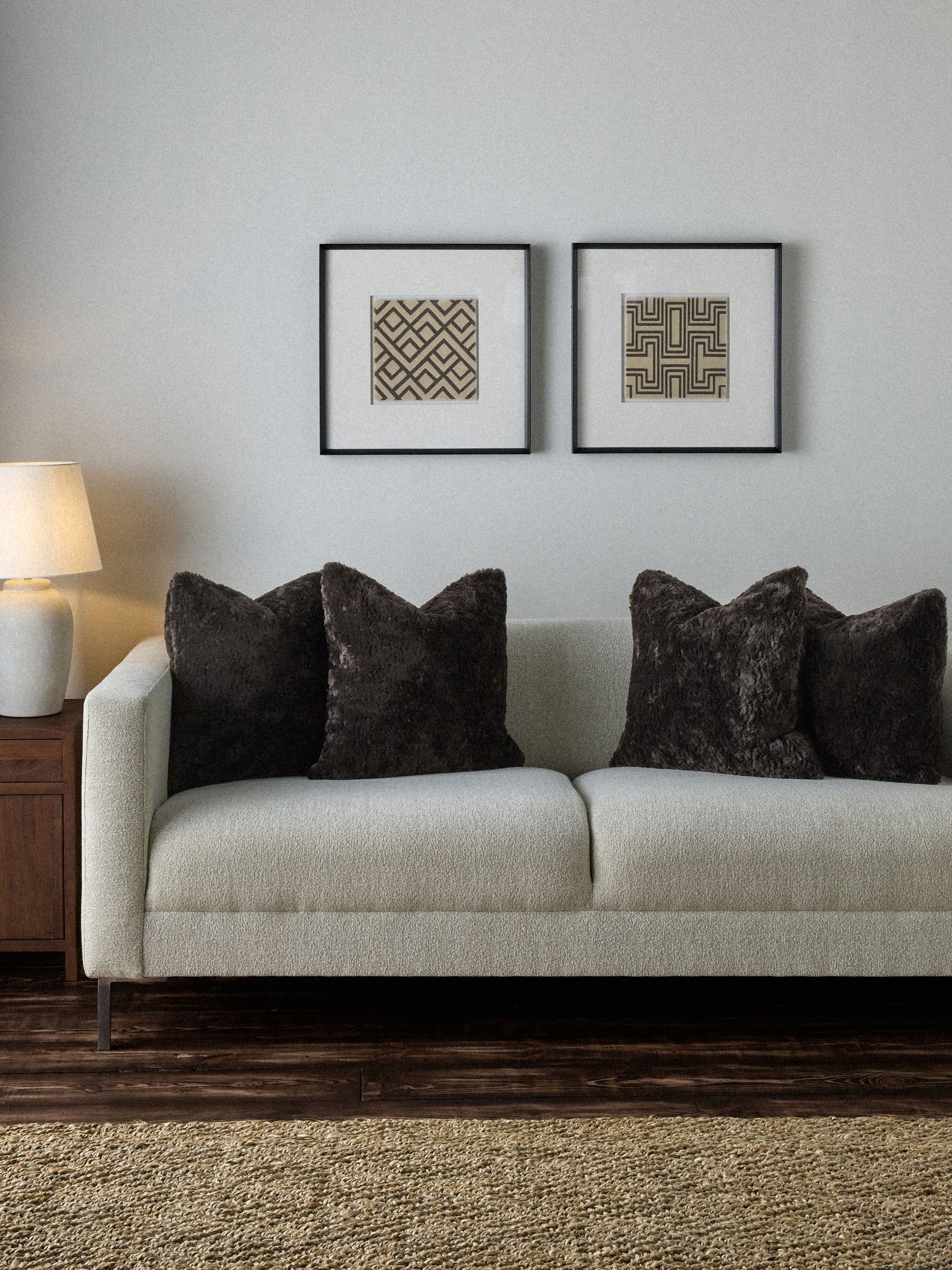 The Set 4 Pack Chocolate Brown 50x50 Faux Fur Cushion Covers - Image 1 of 3
