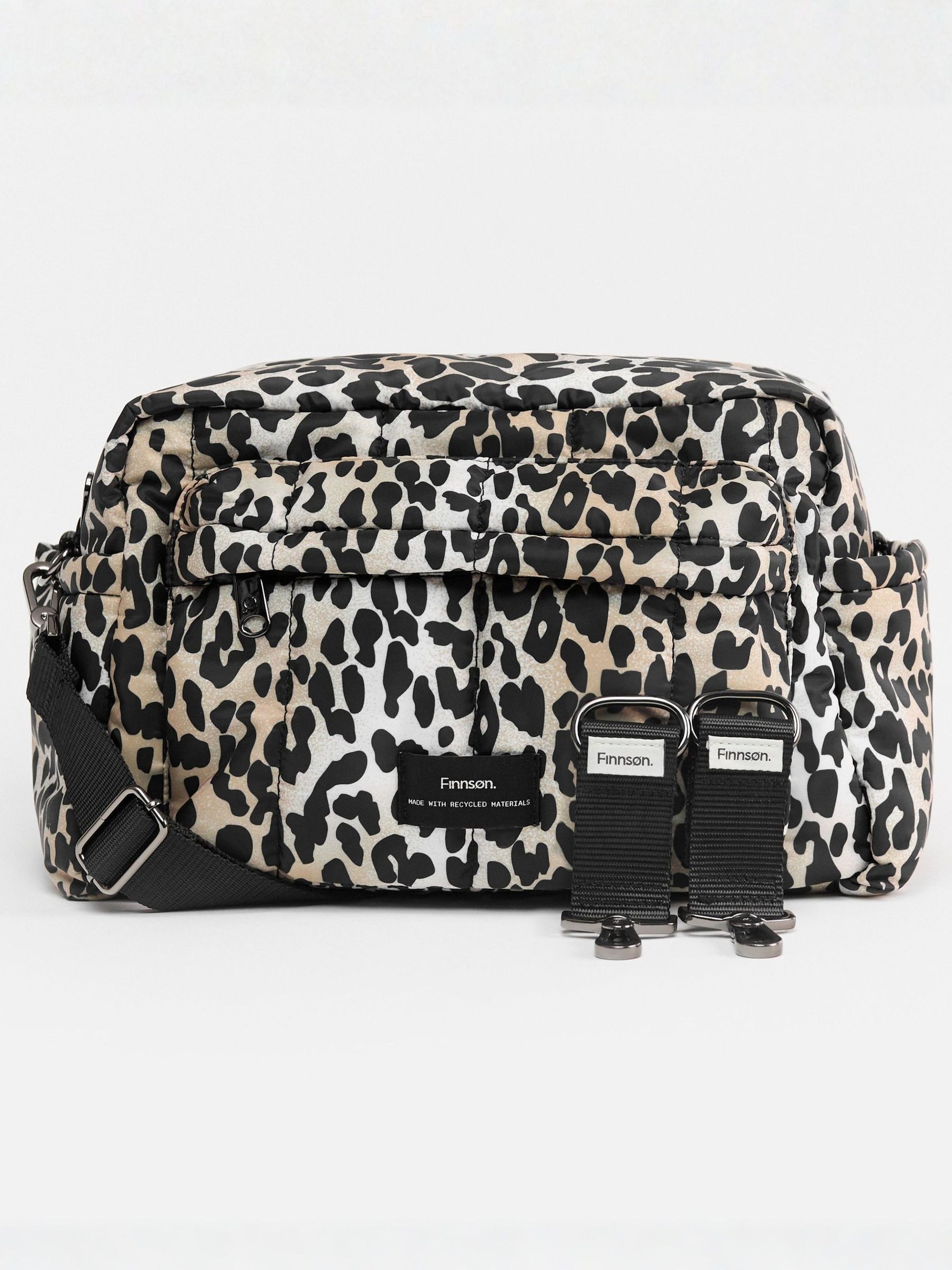 Finnson Leopard Print Freya Stroller Organiser Changing Bag With Clips - Image 2 of 6 Finnson Leopard Print Freya Stroller Organiser Changing Bag With Clips - Image 2 of 6