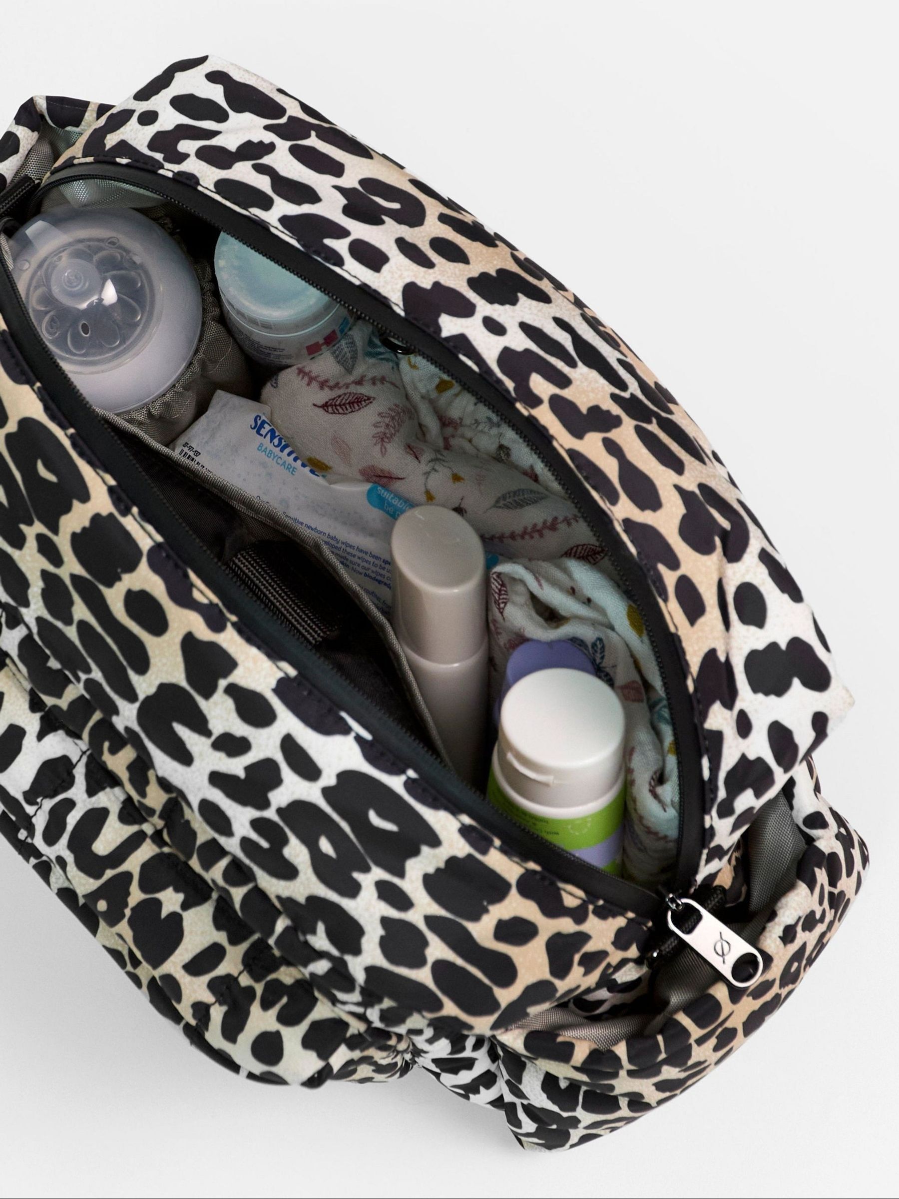 Finnson Leopard Print Freya Stroller Organiser Changing Bag With Clips - Image 6 of 6 Finnson Leopard Print Freya Stroller Organiser Changing Bag With Clips - Image 6 of 6