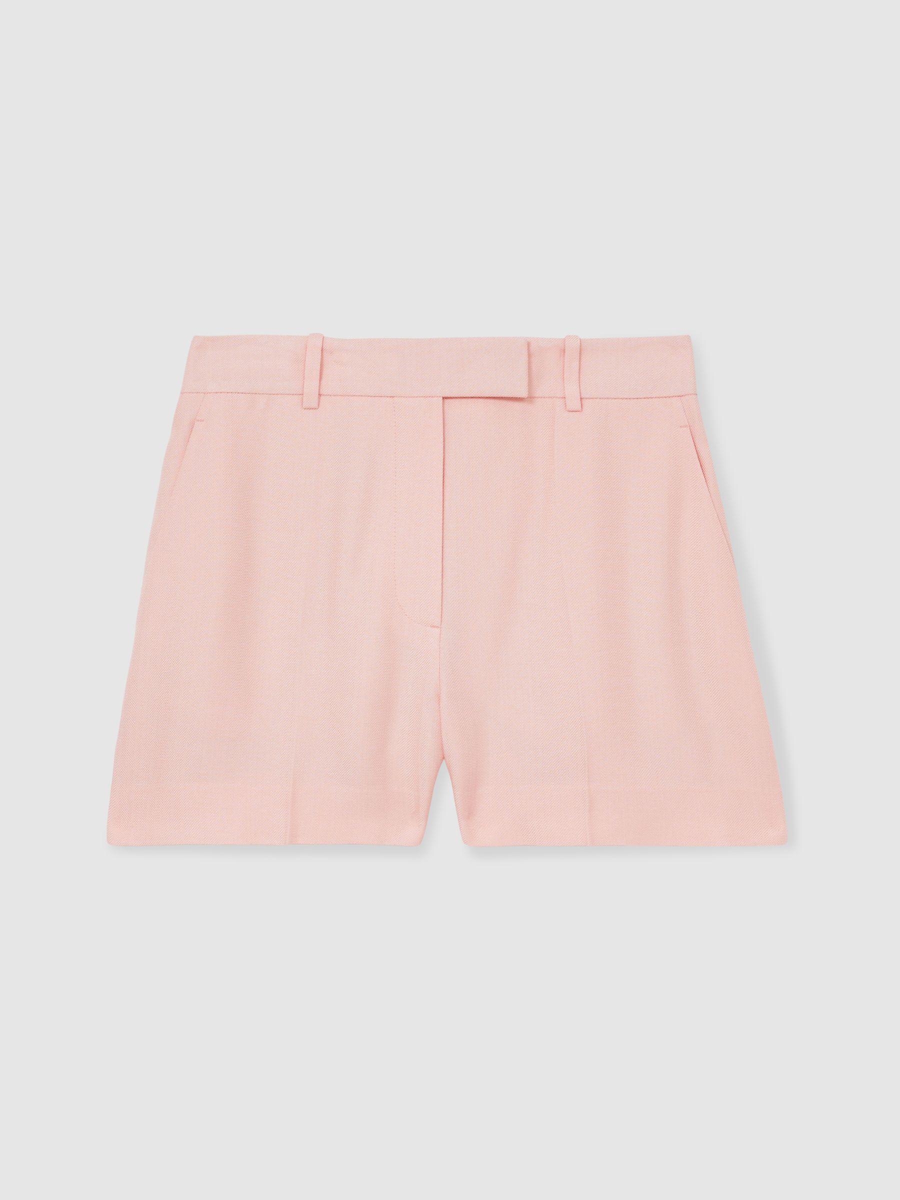 Mid-Rise Tailored Shorts in Pink - Image 2 of 6