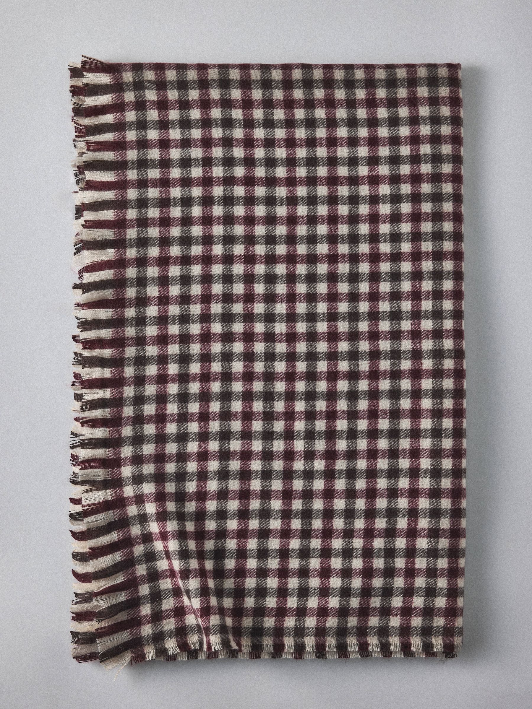 The Set 2 Pack Burgundy Gingham/Check Cosy Throws - Image 2 of 6 The Set 2 Pack Burgundy Gingham/Check Cosy Throws - Image 2 of 6