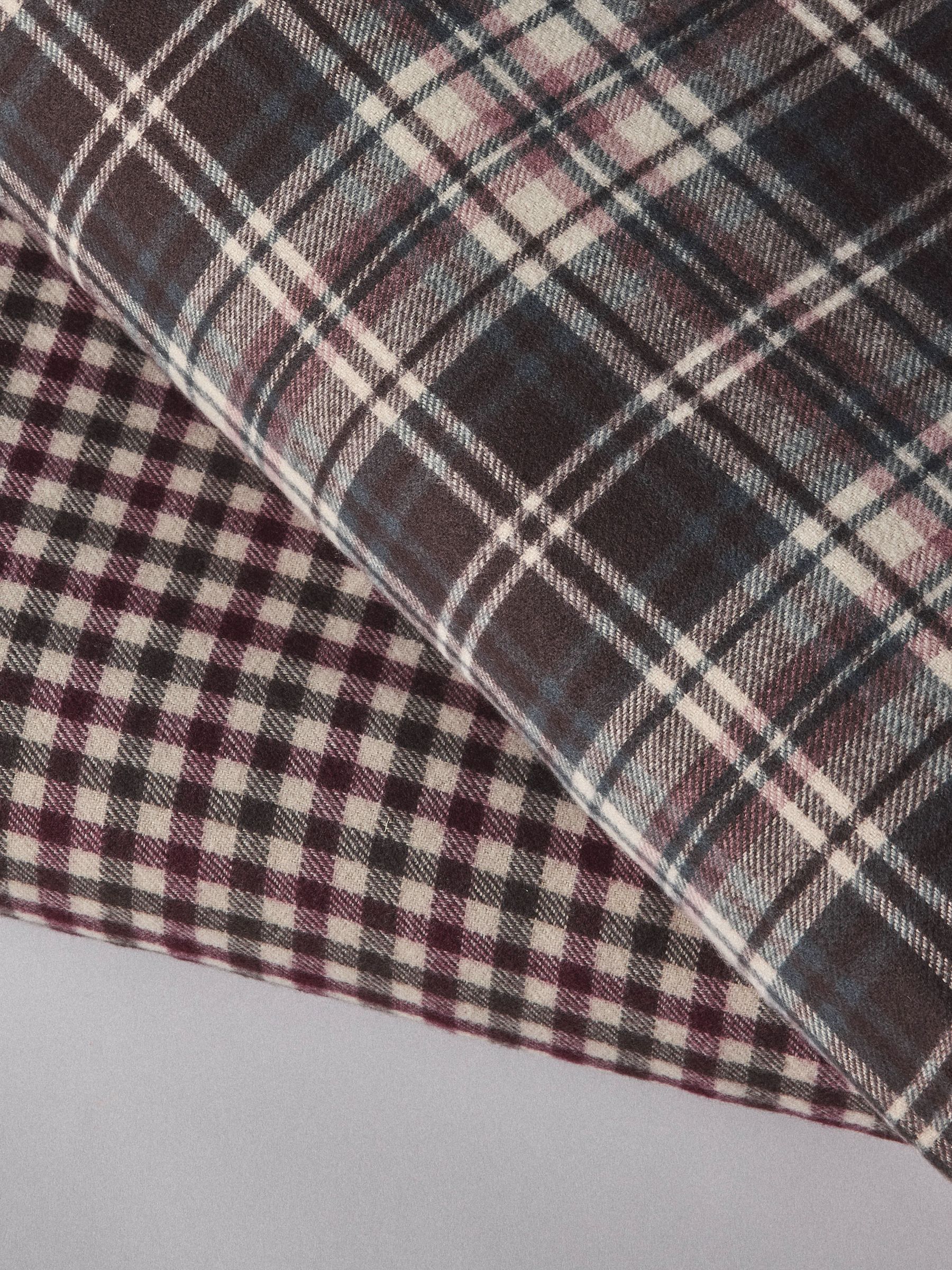 The Set 2 Pack Burgundy Gingham/Check Cosy Throws - Image 5 of 6