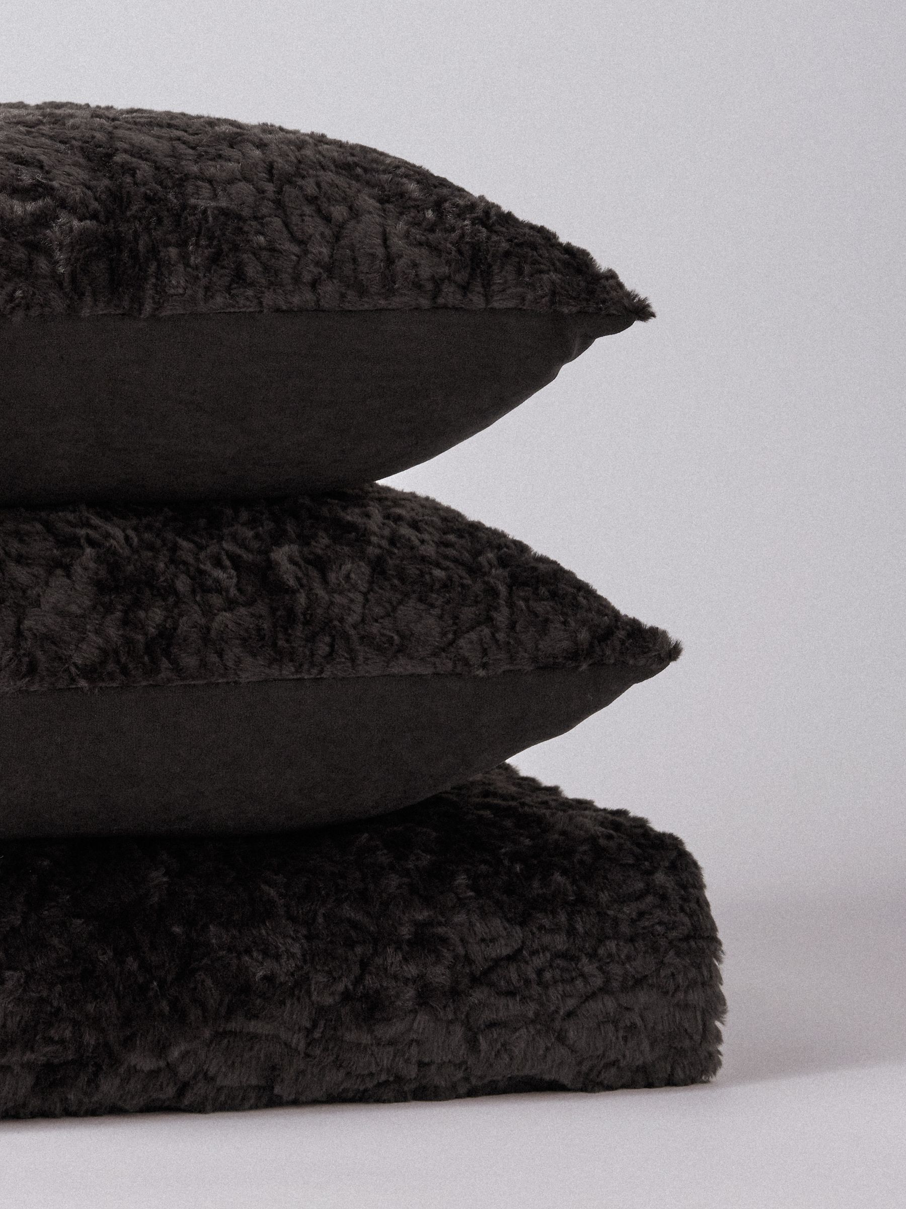 The Set 3 Piece Chocolate Textured Faux Fur Throw and Cushion Covers - Image 4 of 4 The Set 3 Piece Chocolate Textured Faux Fur Throw and Cushion Covers - Image 4 of 4