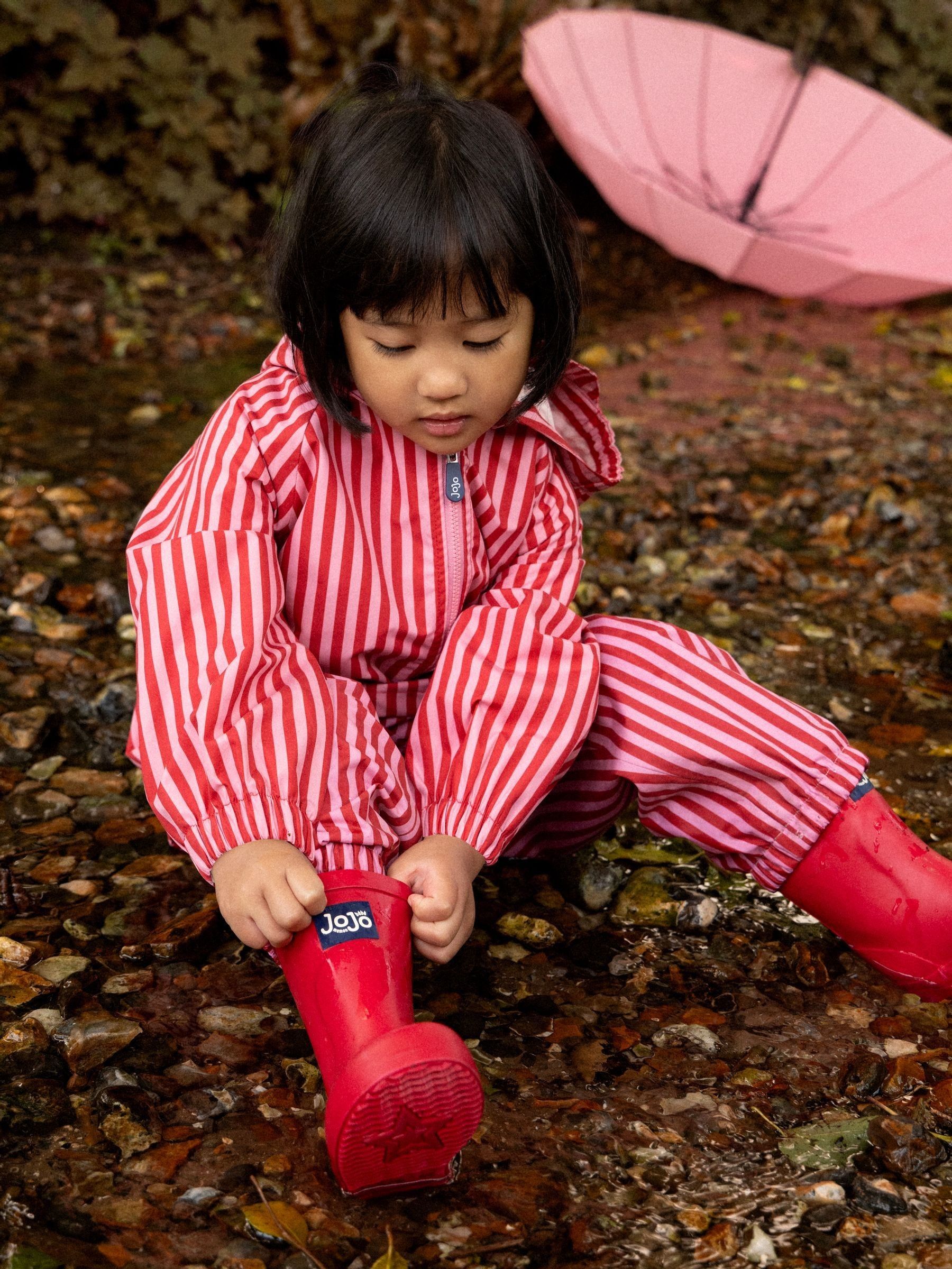 Pink Stripe Waterproof Packaway Dungarees - Image 1 of 5 Pink Stripe Waterproof Packaway Dungarees - Image 1 of 5