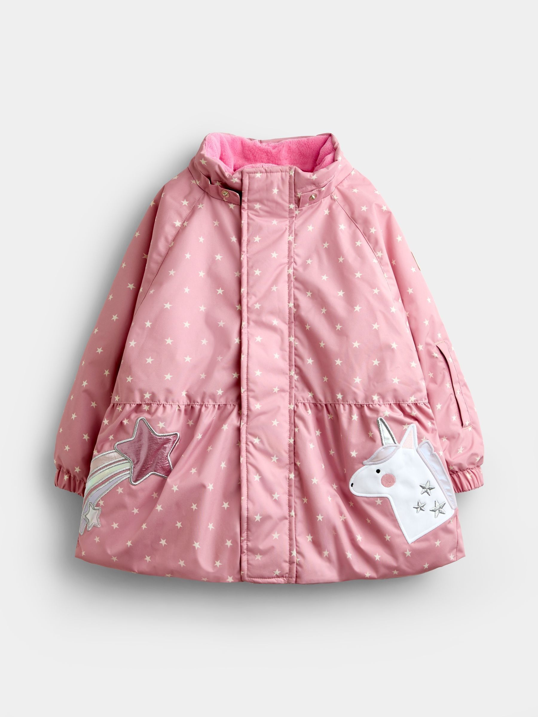 Pink Unicorn Peplum Puffer Jacket - Image 2 of 8