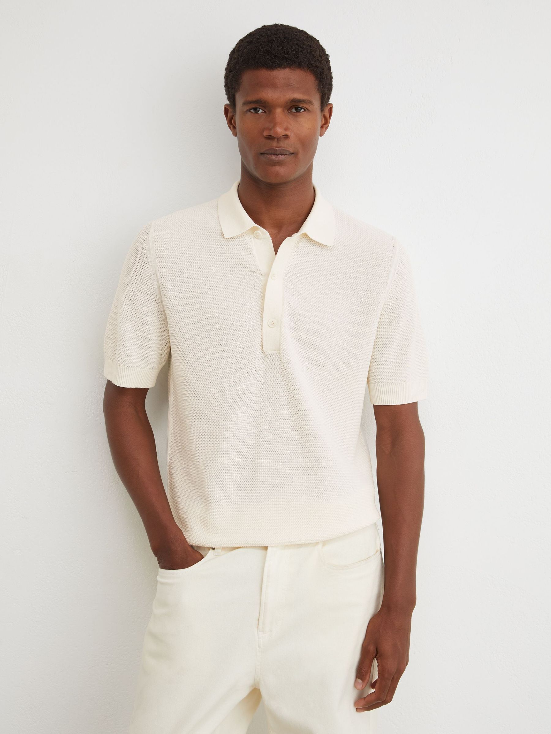Polo Shirt in Ecru - Image 1 of 6