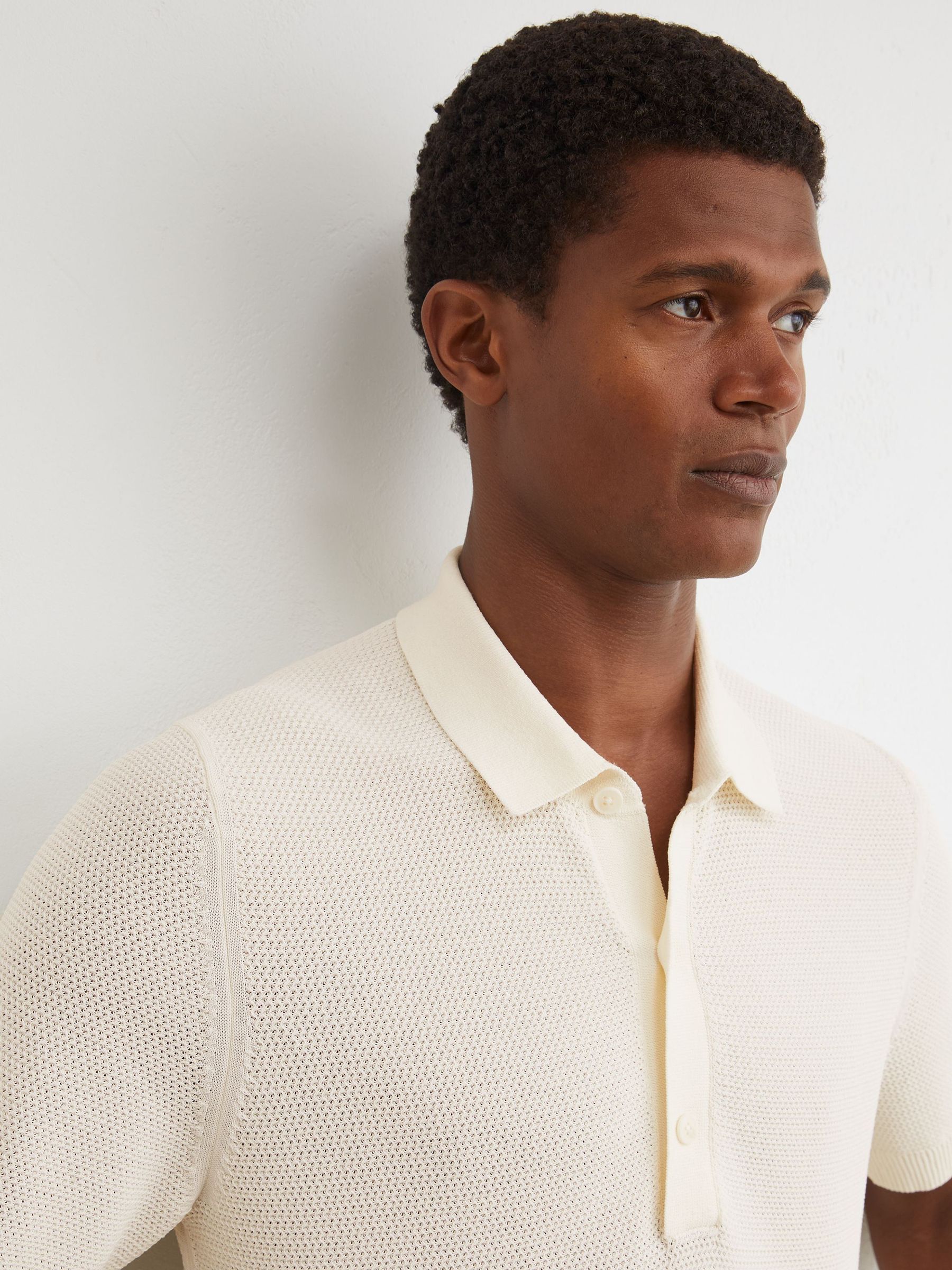 Polo Shirt in Ecru - Image 3 of 6