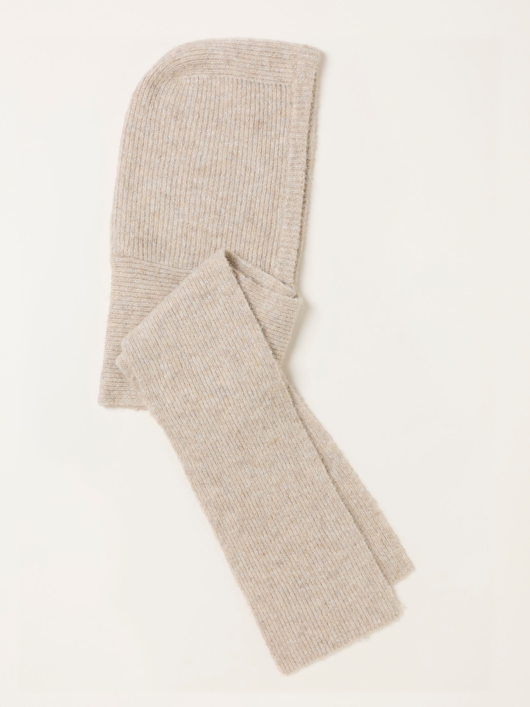 Oatmeal Ribbed Hooded Scarf - Image 5 of 7