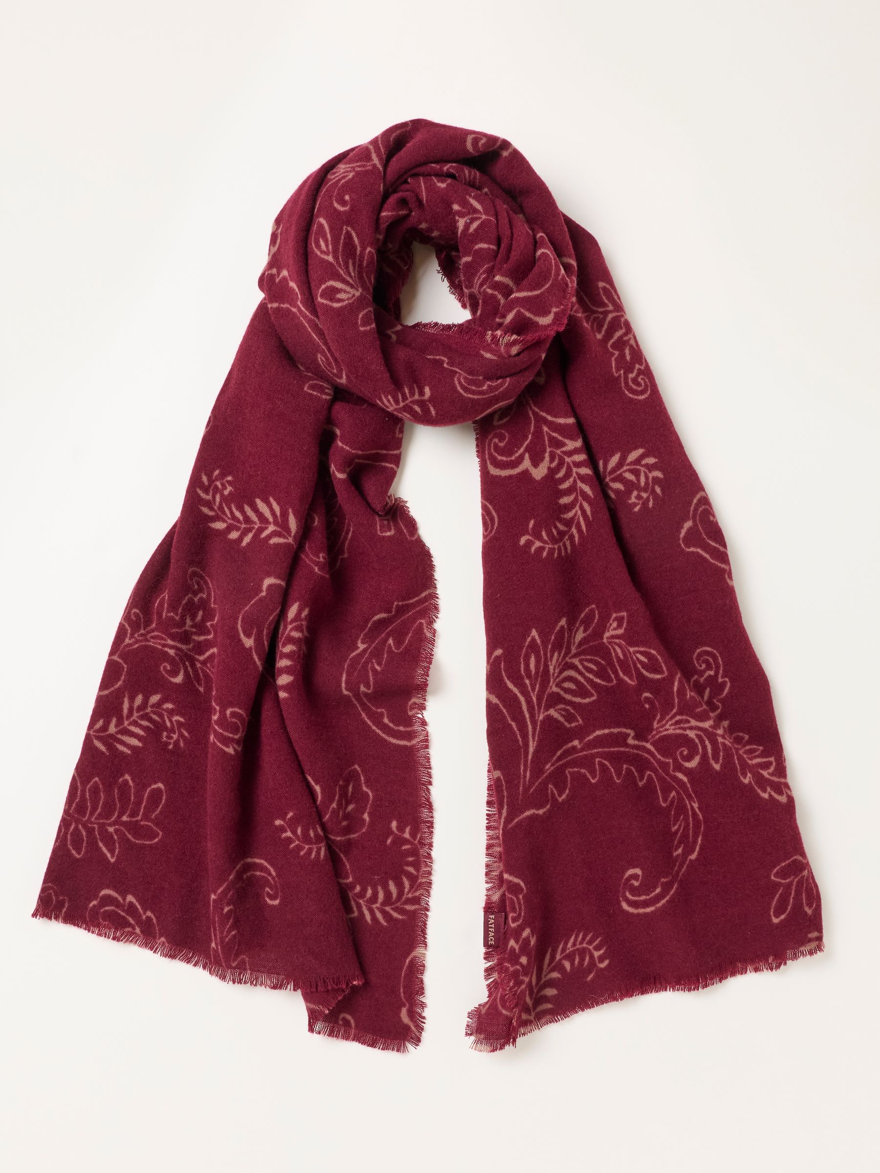 Burgundy Red Paisely Midweight Scarf - Image 1 of 3