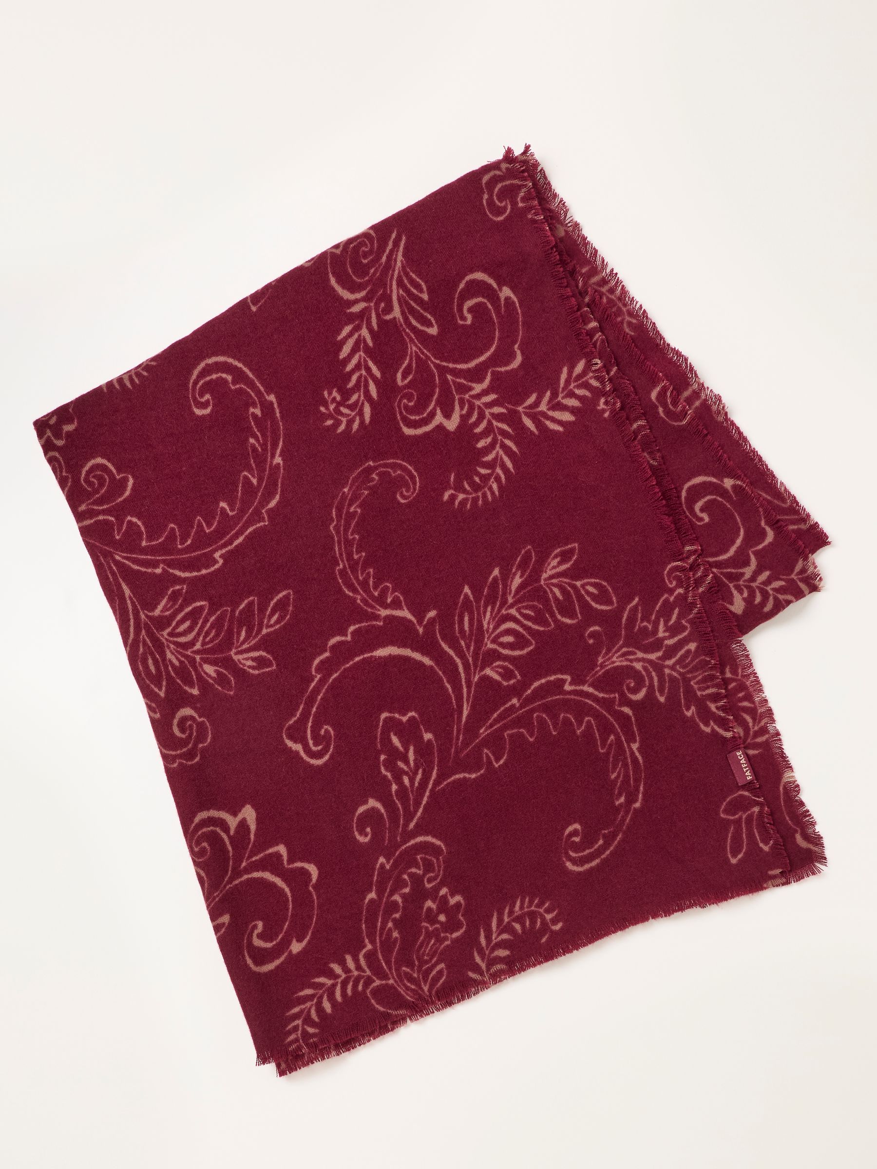 Burgundy Red Paisely Midweight Scarf - Image 3 of 3 Burgundy Red Paisely Midweight Scarf - Image 3 of 3
