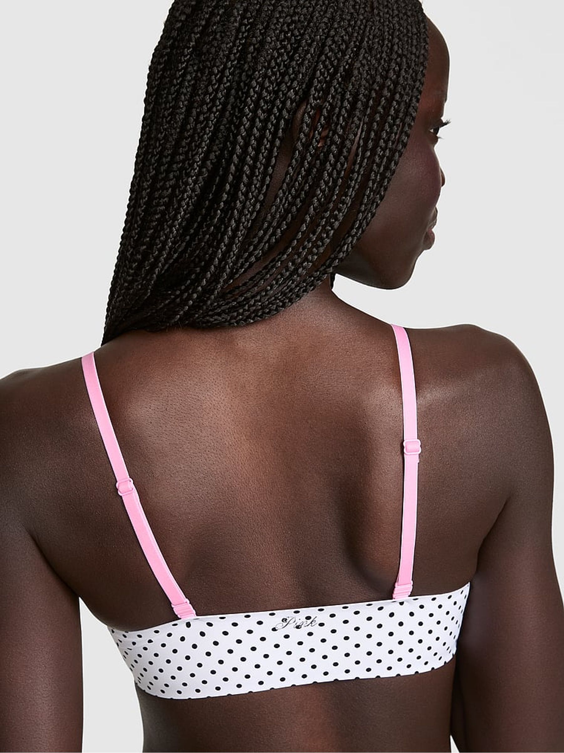 White Polka Dots Unlined Bralette - Image 3 of 4