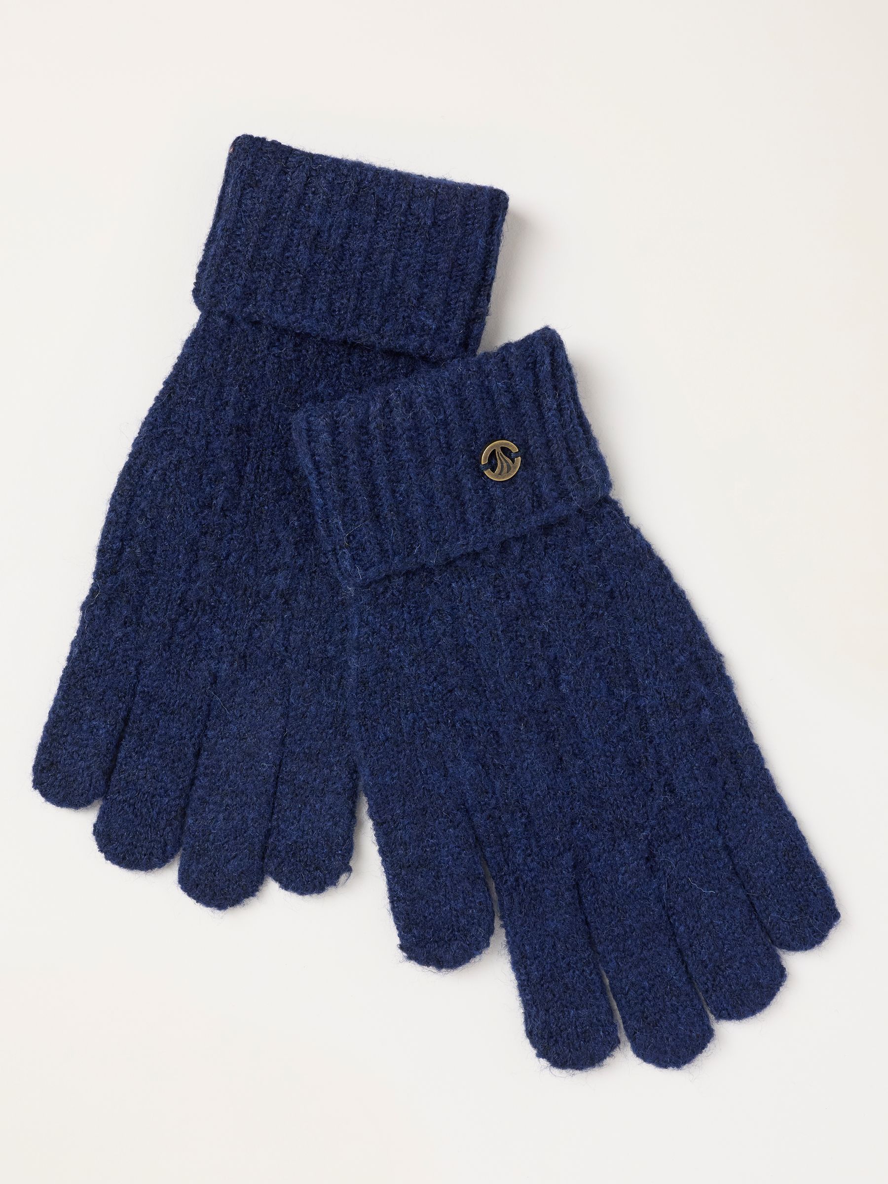 Navy Pointelle Knit Gloves - Image 1 of 3 Navy Pointelle Knit Gloves - Image 1 of 3