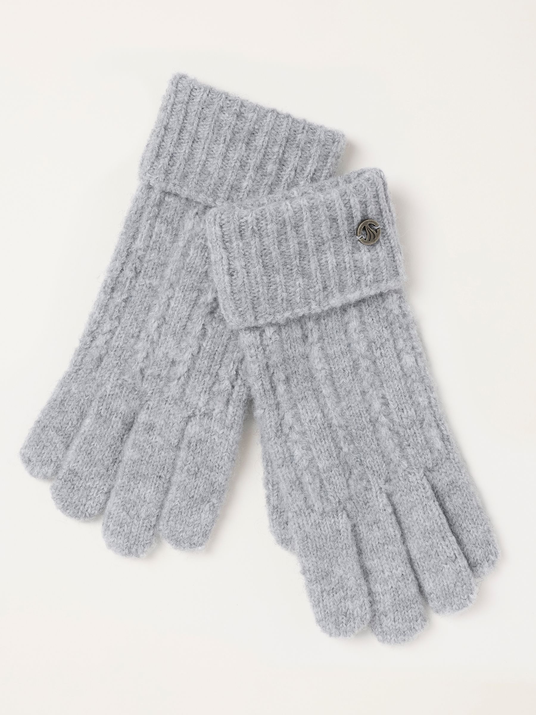 Grey Pointelle Knit Gloves - Image 1 of 3
