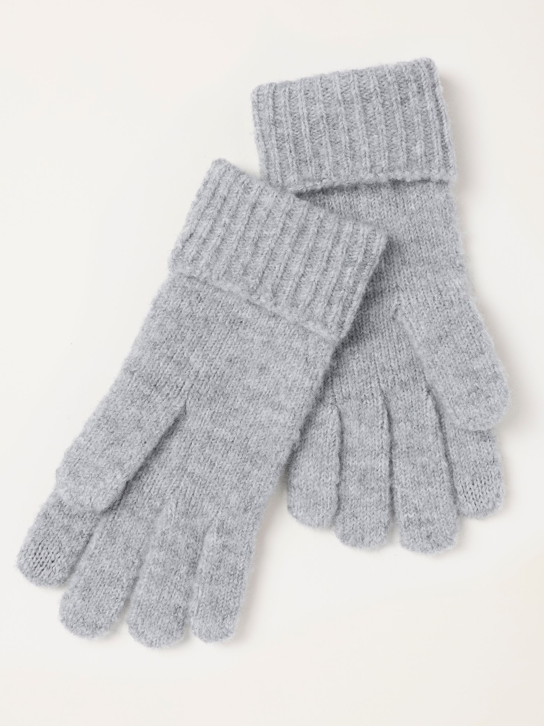 Grey Pointelle Knit Gloves - Image 2 of 3
