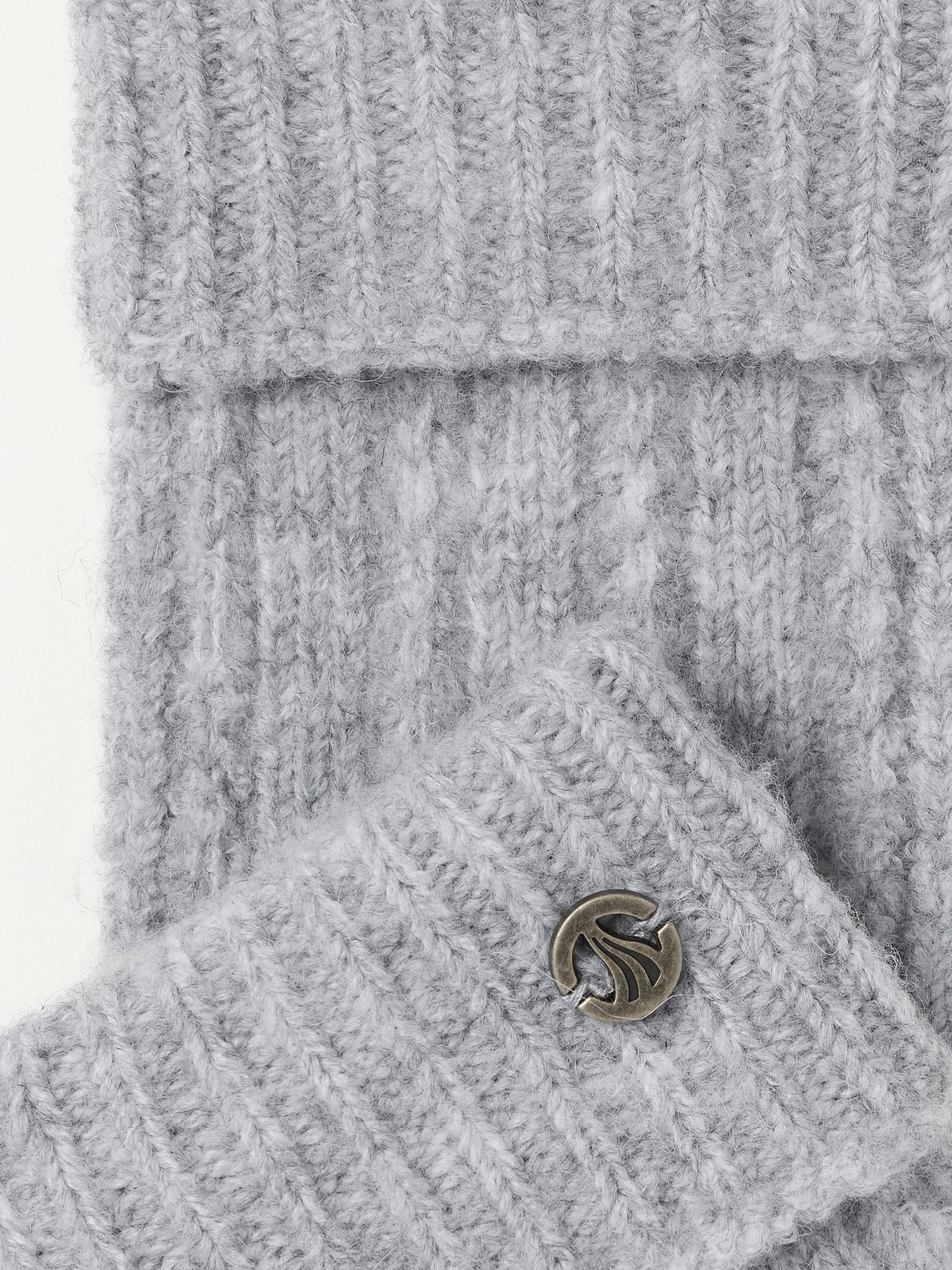 Grey Pointelle Knit Gloves - Image 3 of 3
