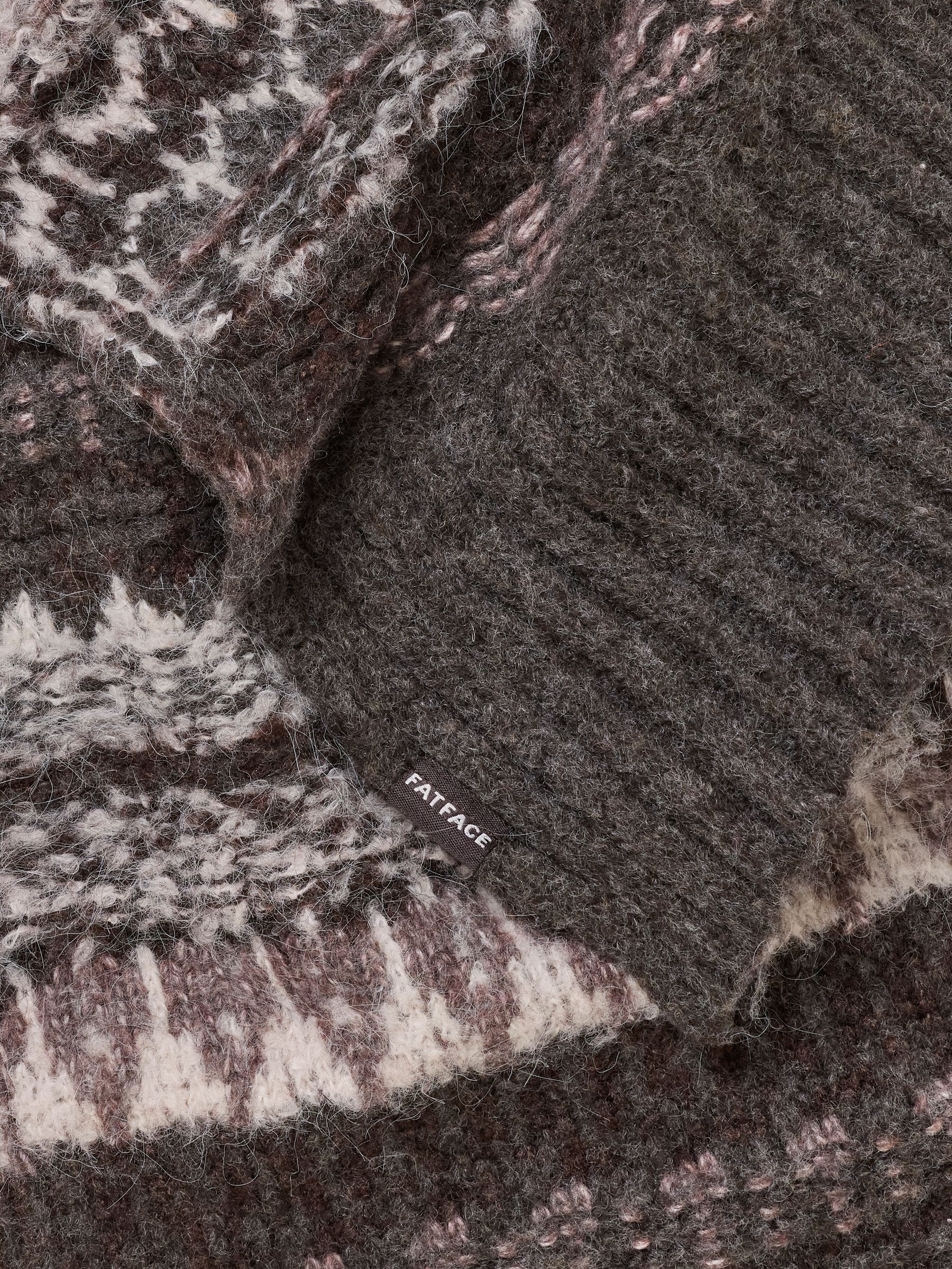 Brown Fairisle Brushed Scarf - Image 2 of 3