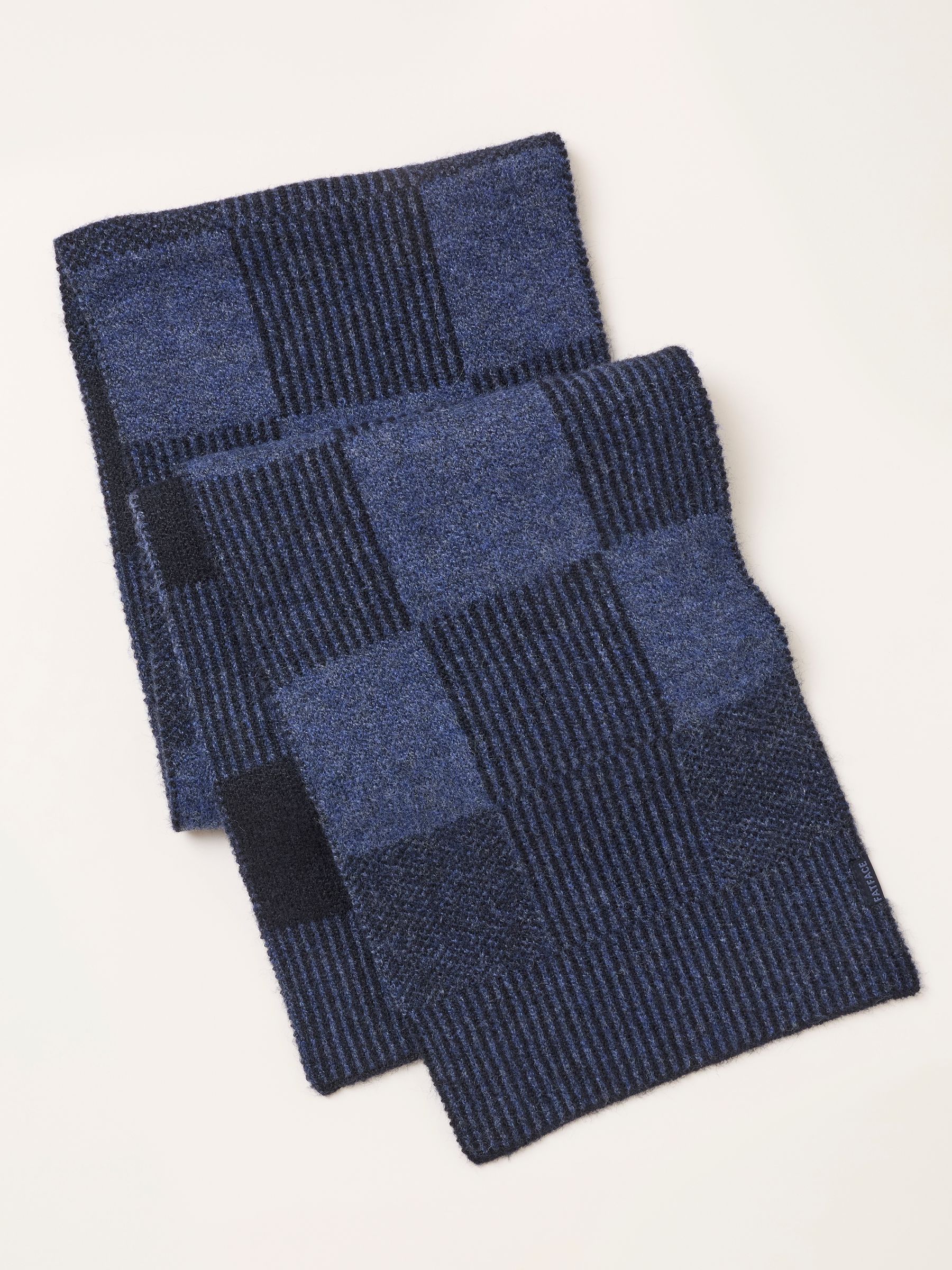 Navy Check Scarf - Image 3 of 3