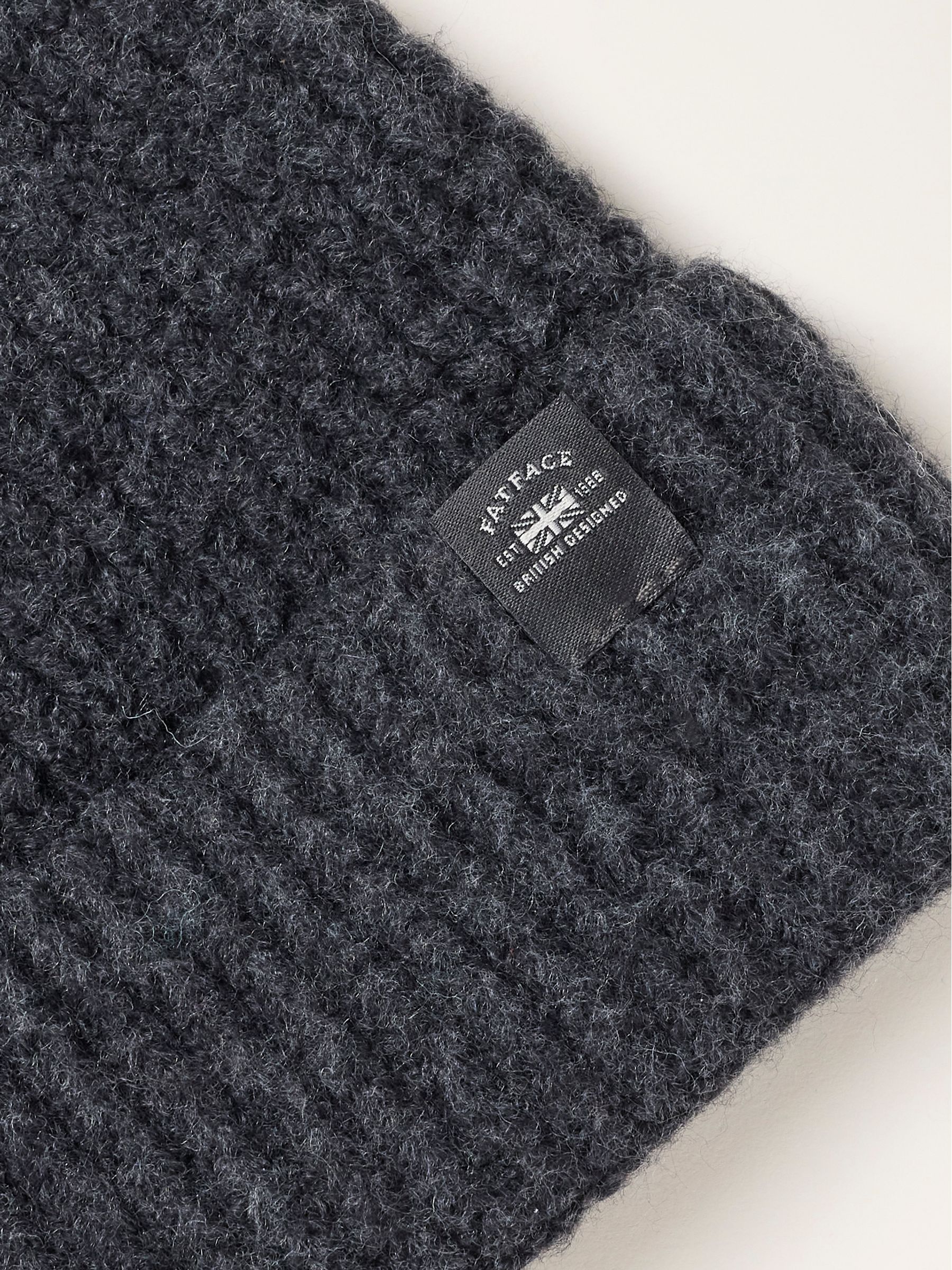 Charcoal Grey Fisherman Waffle Beanie - Image 3 of 3 Charcoal Grey Fisherman Waffle Beanie - Image 3 of 3