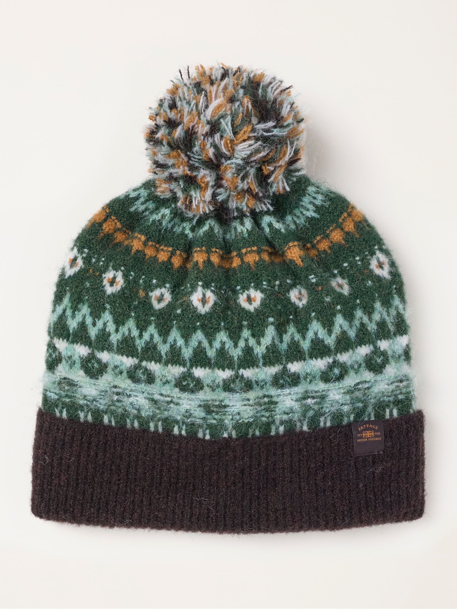 Green Fairisle Bobble Hat - Image 1 of 3