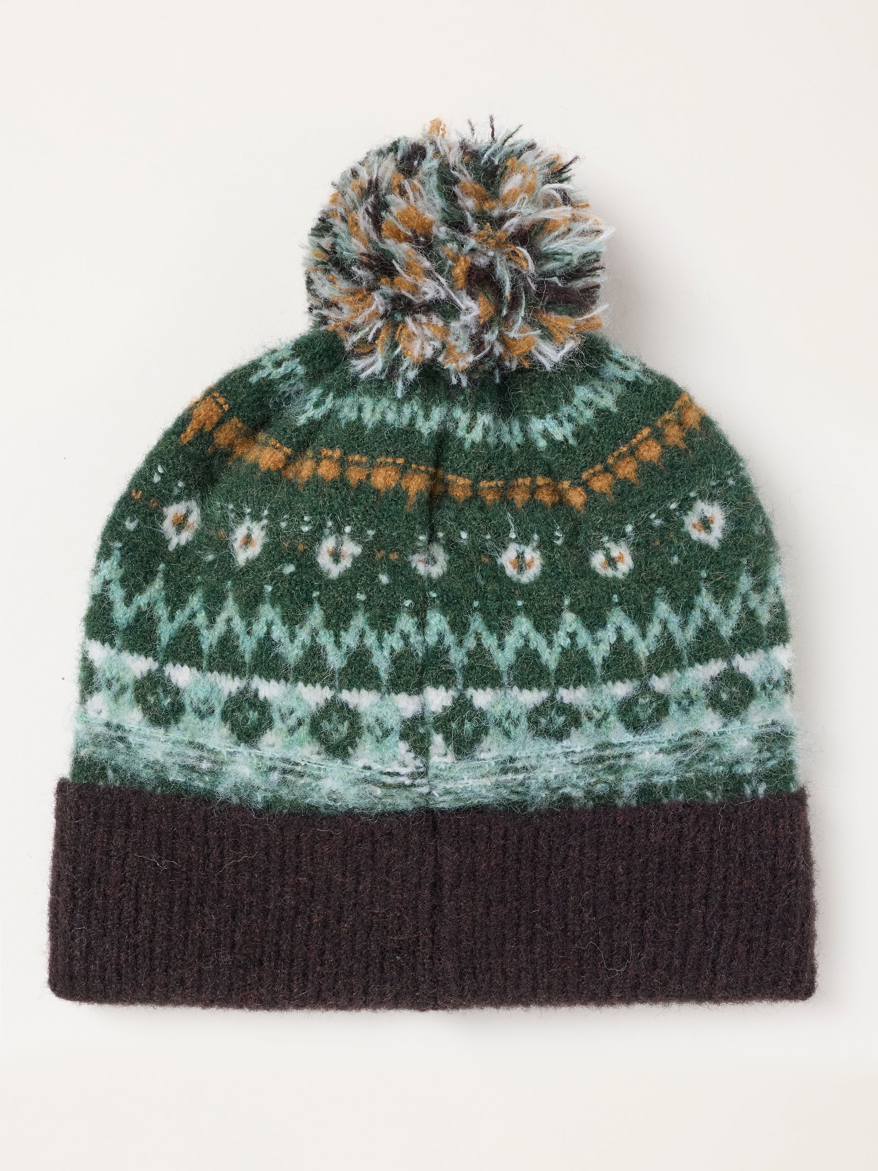 Green Fairisle Bobble Hat - Image 2 of 3