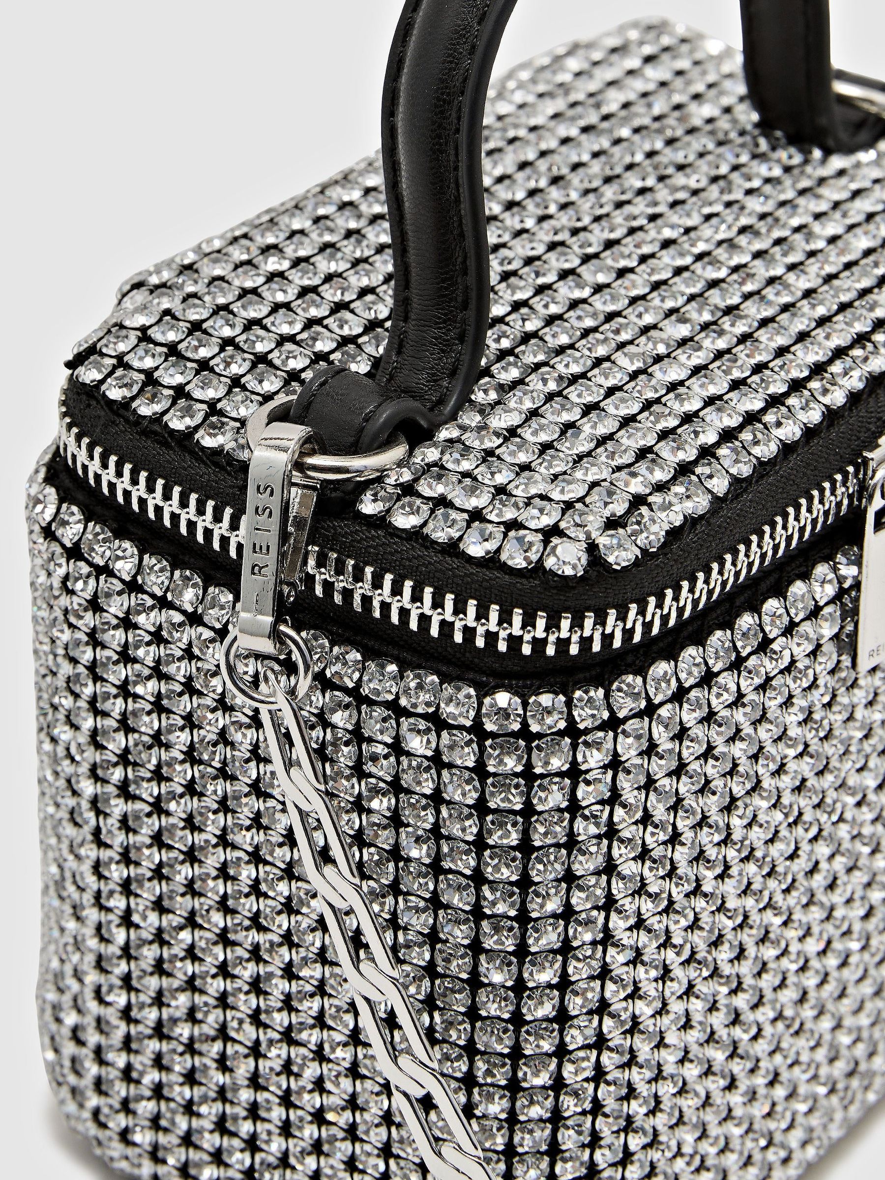 Mini Crystal Vanity Crossbody Bag in Silver - Image 7 of 7