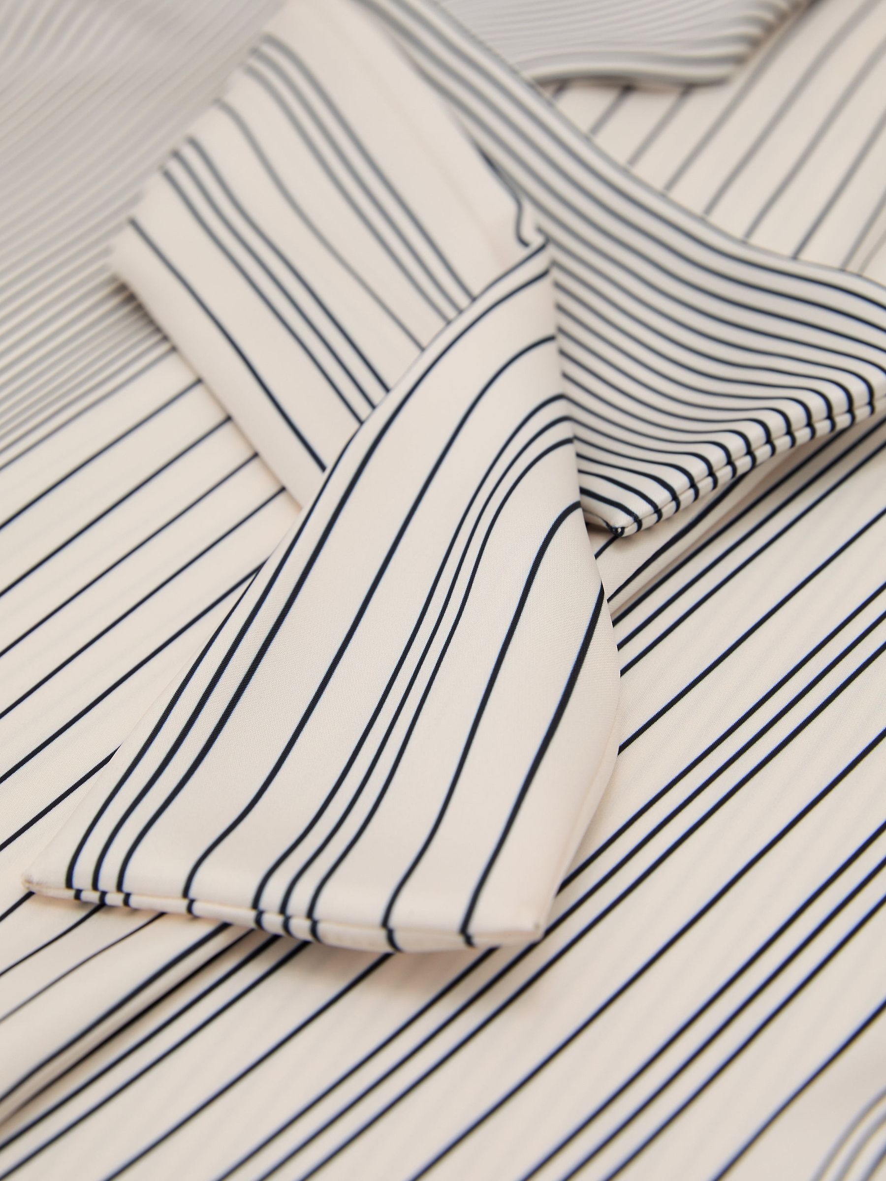 Striped Scarf-Neck Blouse in Ivory/Navy - Image 8 of 8