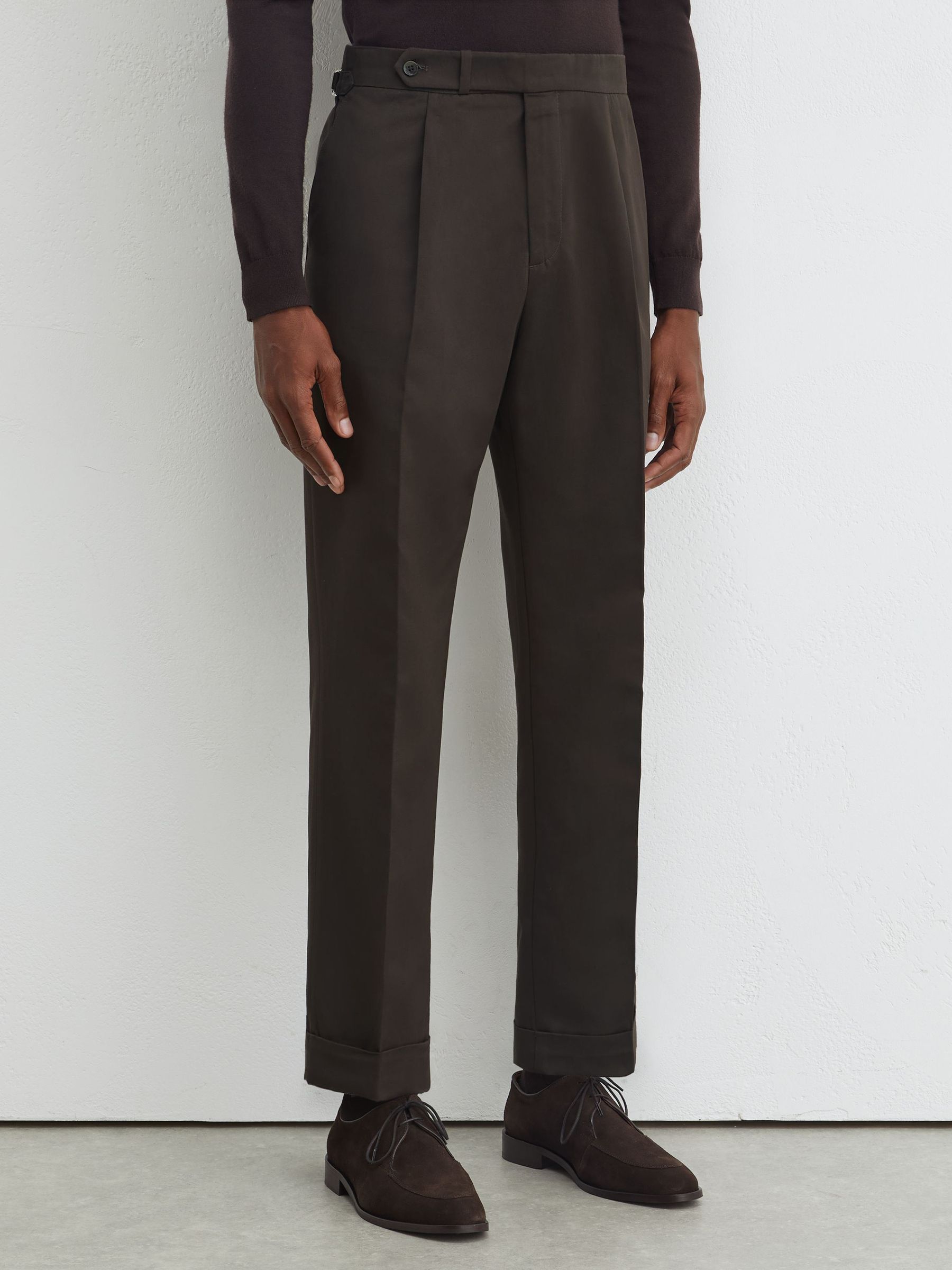 Atelier Cotton-Blend Classic-Fit Trousers in Brown - Image 3 of 8