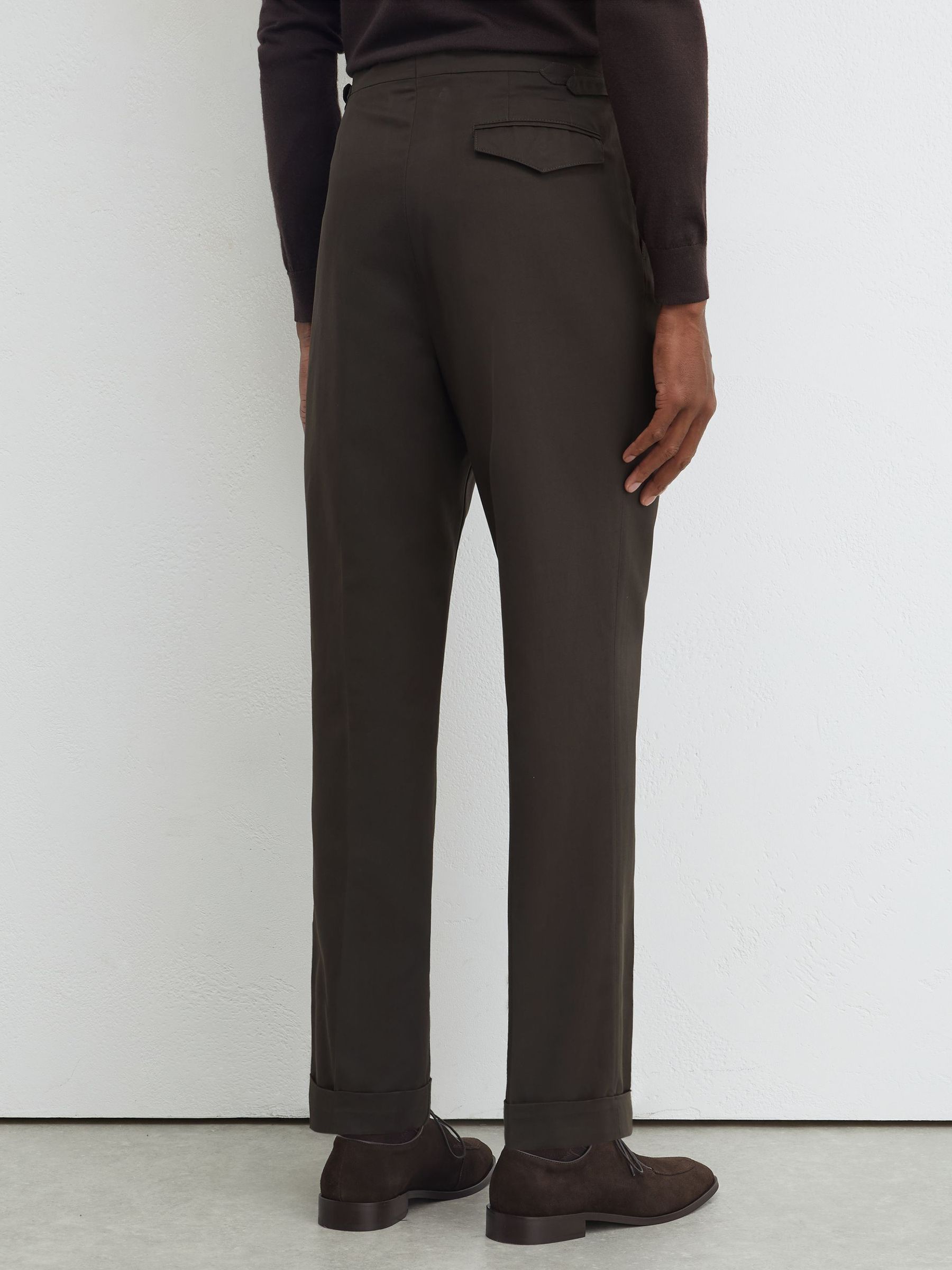Atelier Cotton-Blend Classic-Fit Trousers in Brown - Image 6 of 8