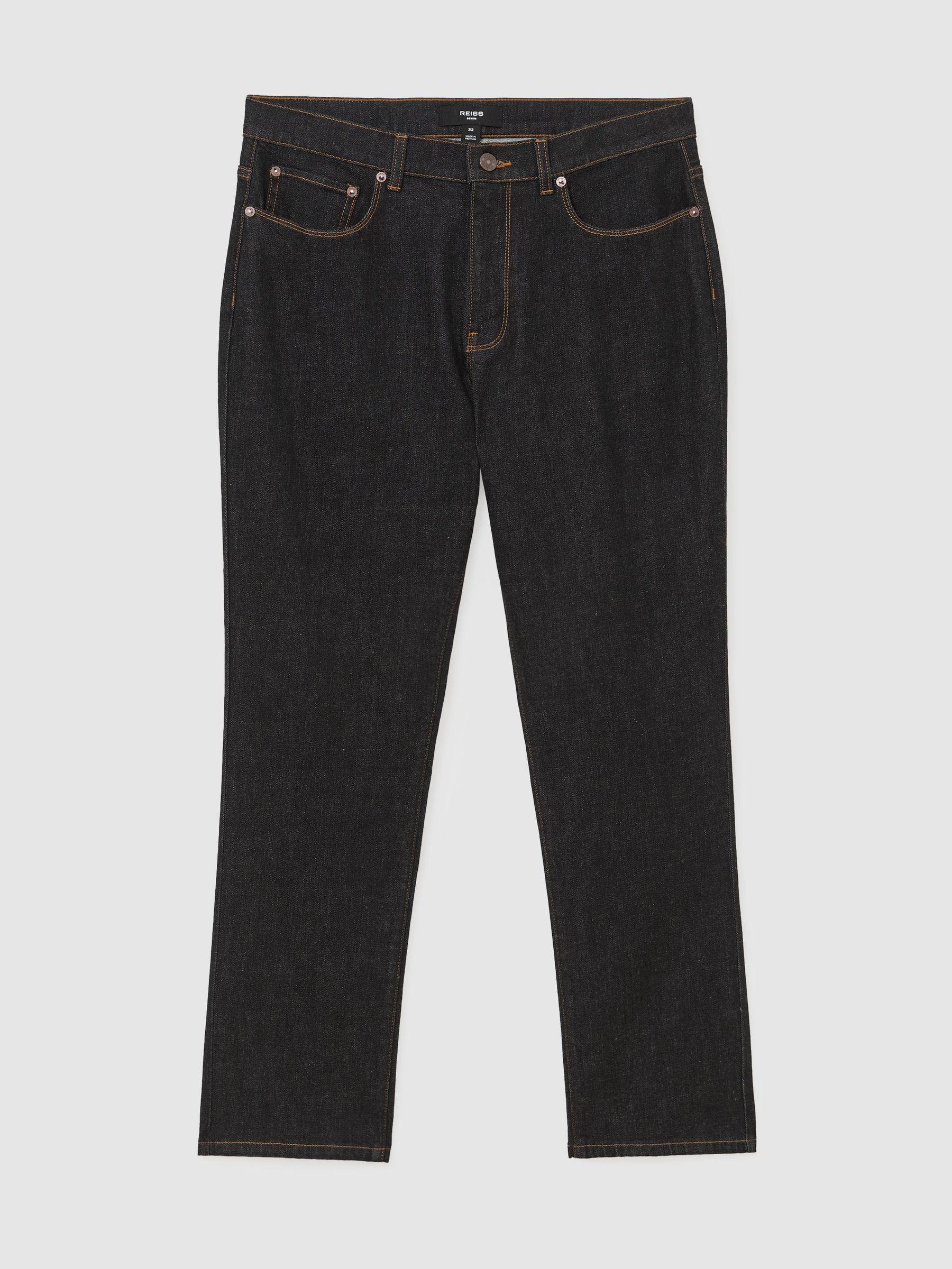 Jean droit en denim selvedge noir - Image 2 de 7