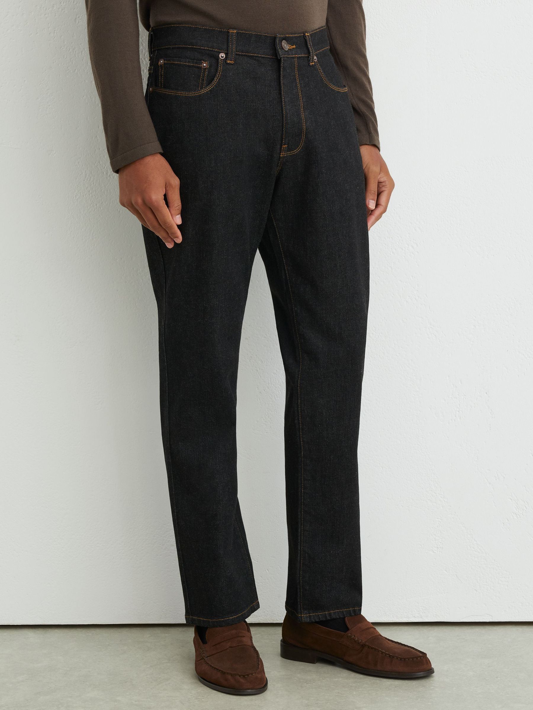 Jean droit en denim selvedge noir - Image 3 de 7