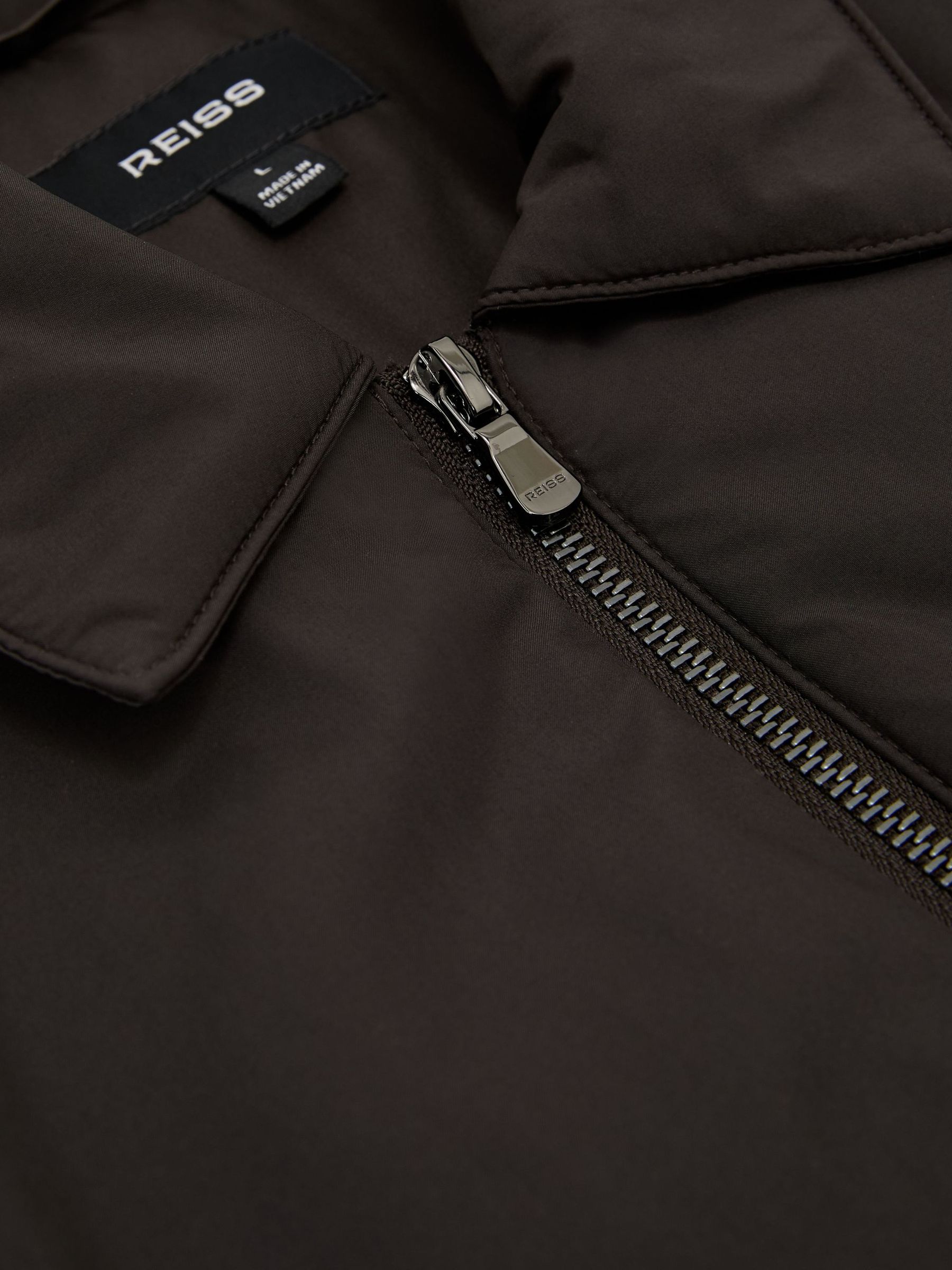 Technical Padded Zip-Through Jacket in Dark Brown - Image 8 of 8