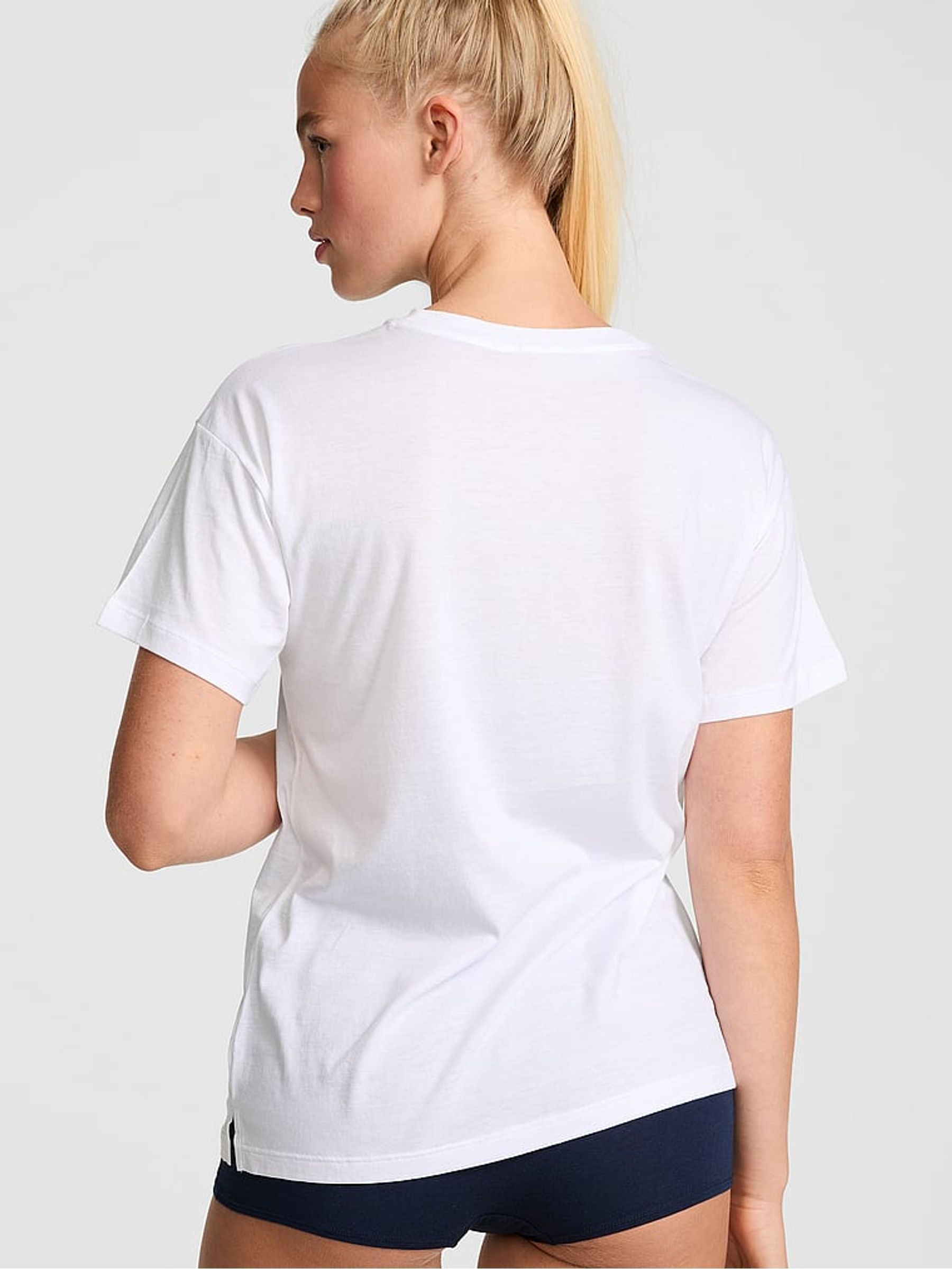 White Longline Pyjama Top - Image 2 of 2
