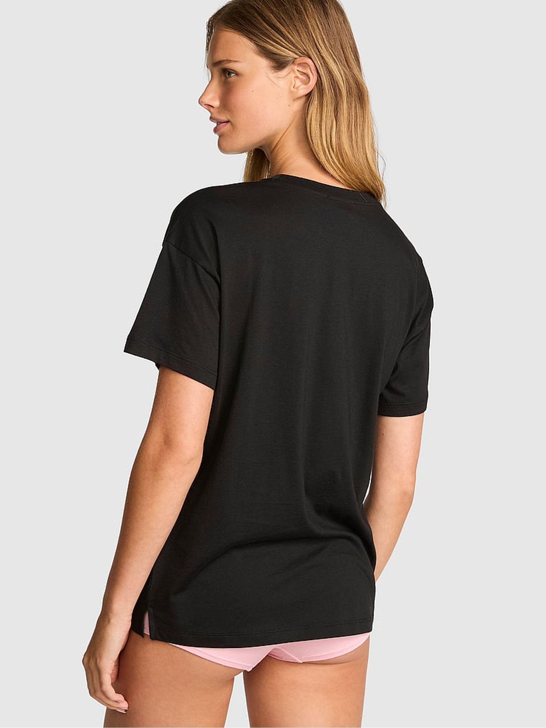 Black Longline Pyjama Top - Image 2 of 2