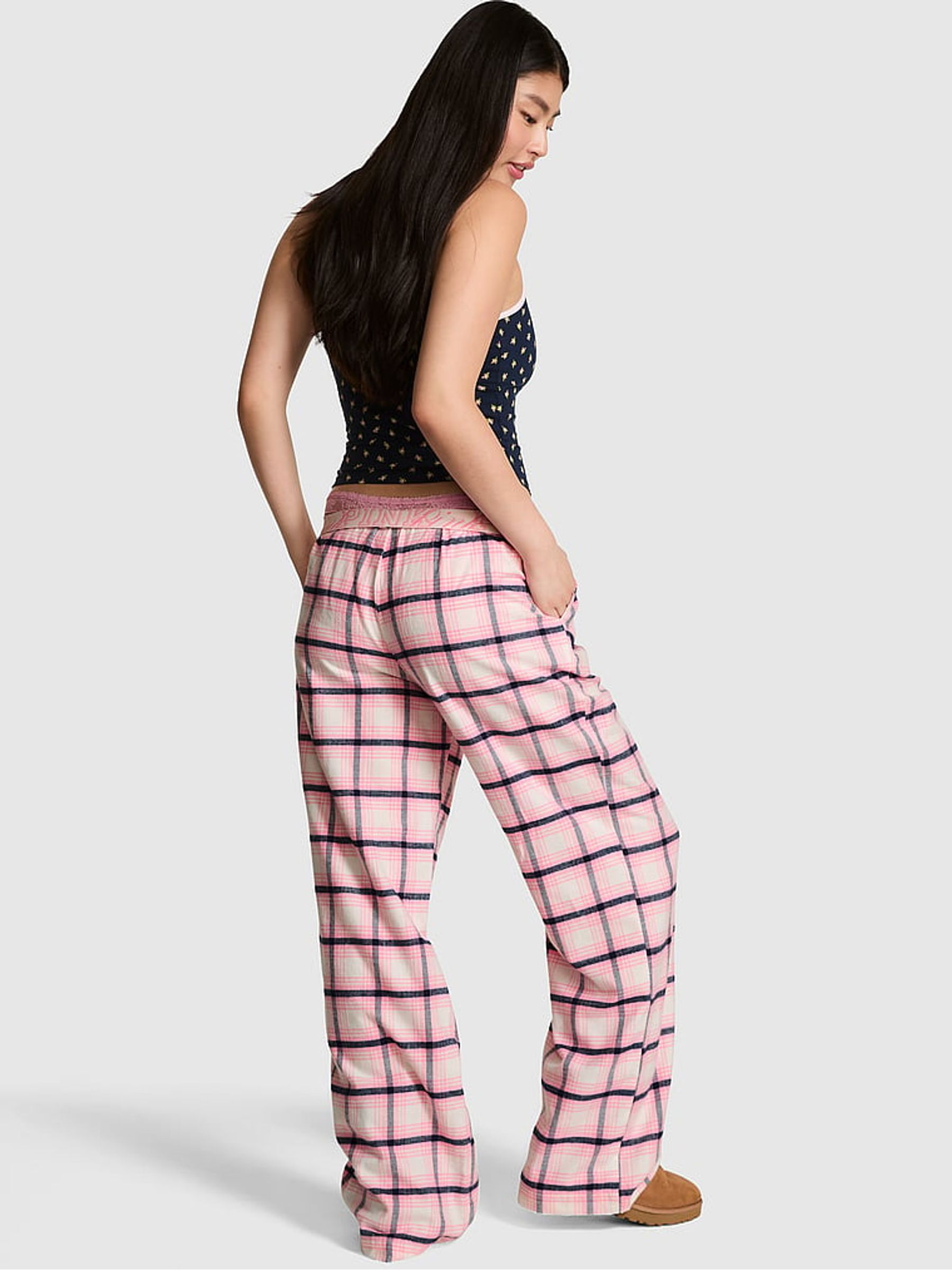 Pink Tartan Long Flannel Pyjama Bottoms - Image 2 of 2