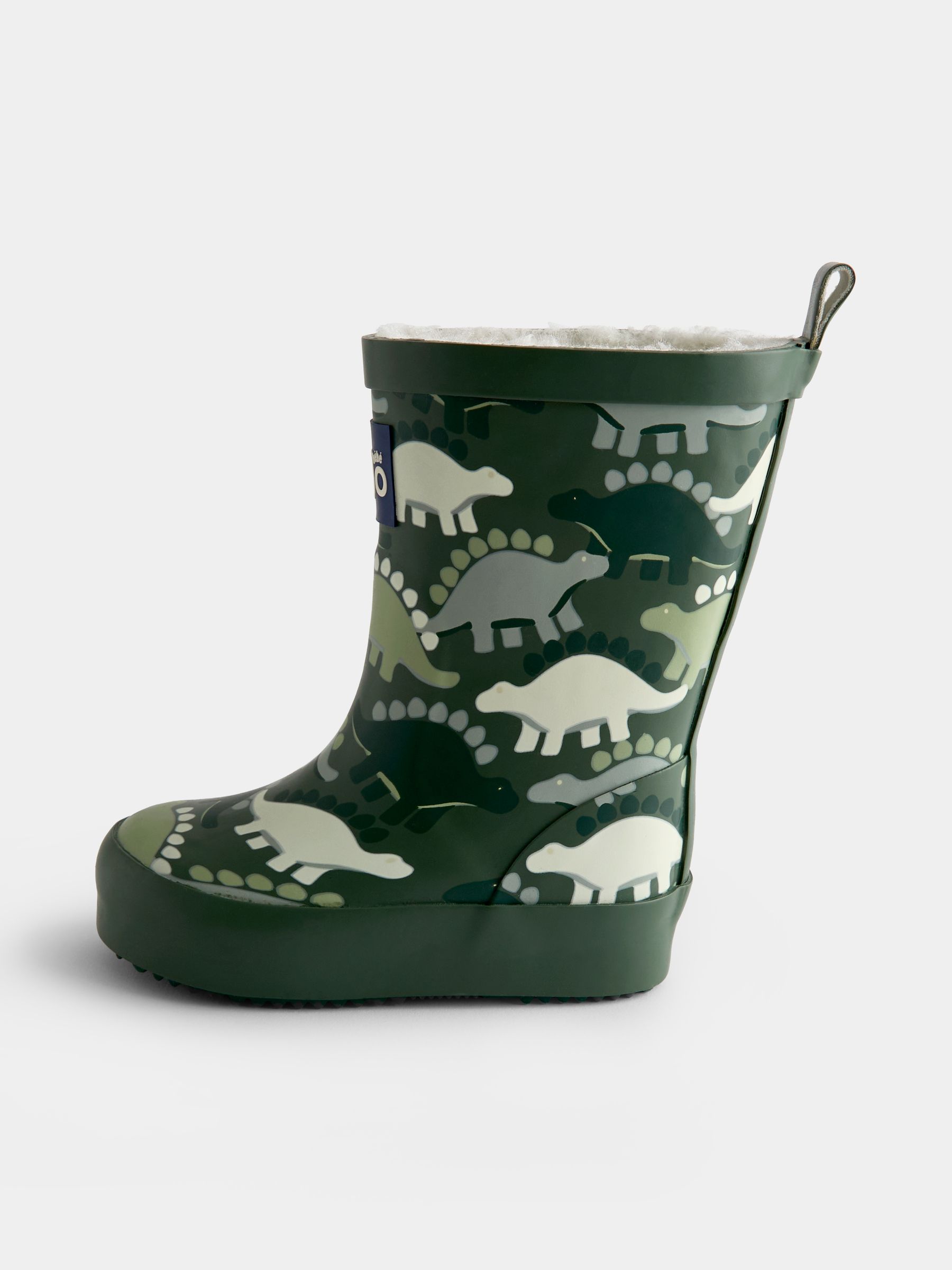 Green Dinosaur Cosy Lined Wellies - Image 3 of 4