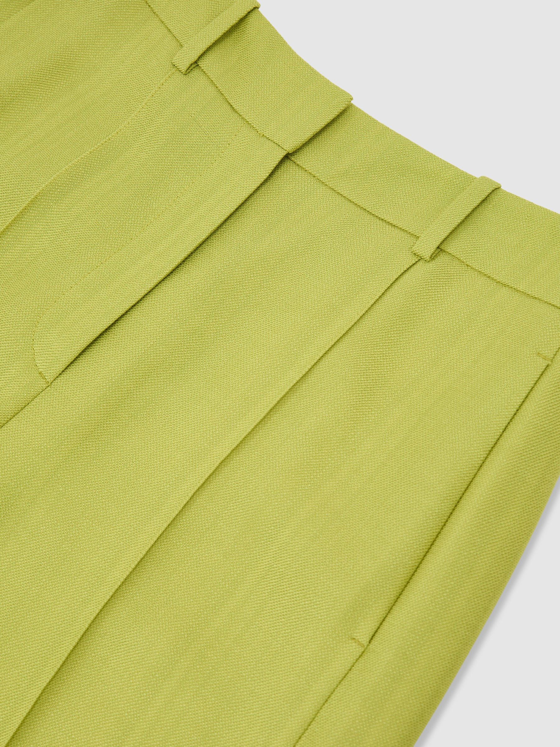 Petite Textured-Weave Wide-Leg Suit Trousers in Green - Image 6 of 7
