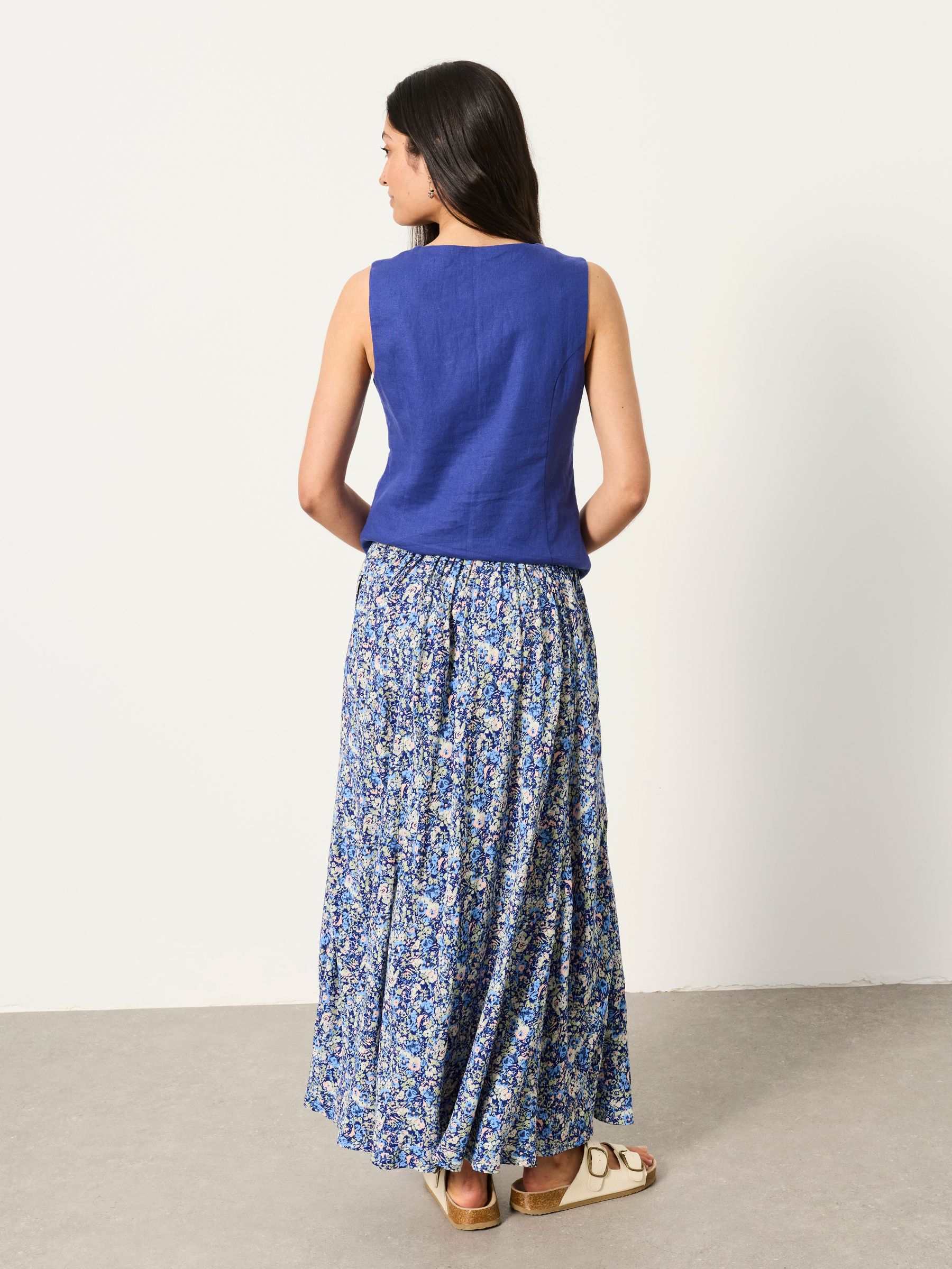 Sadie Blue Ditsy Garden Midi Skirt - Image 2 of 5