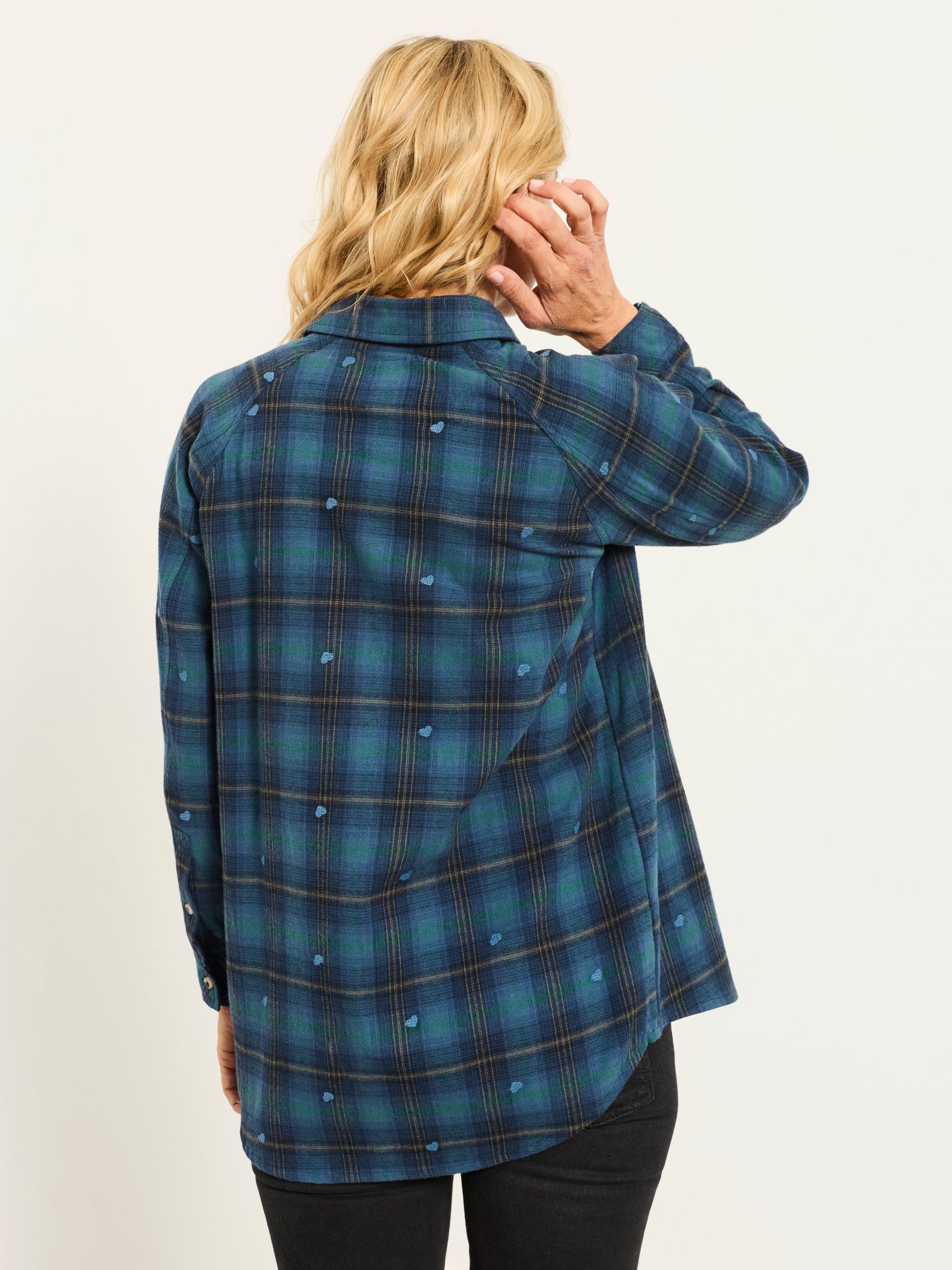Bessie Blue Embroidered Check Shirt - Image 5 of 7