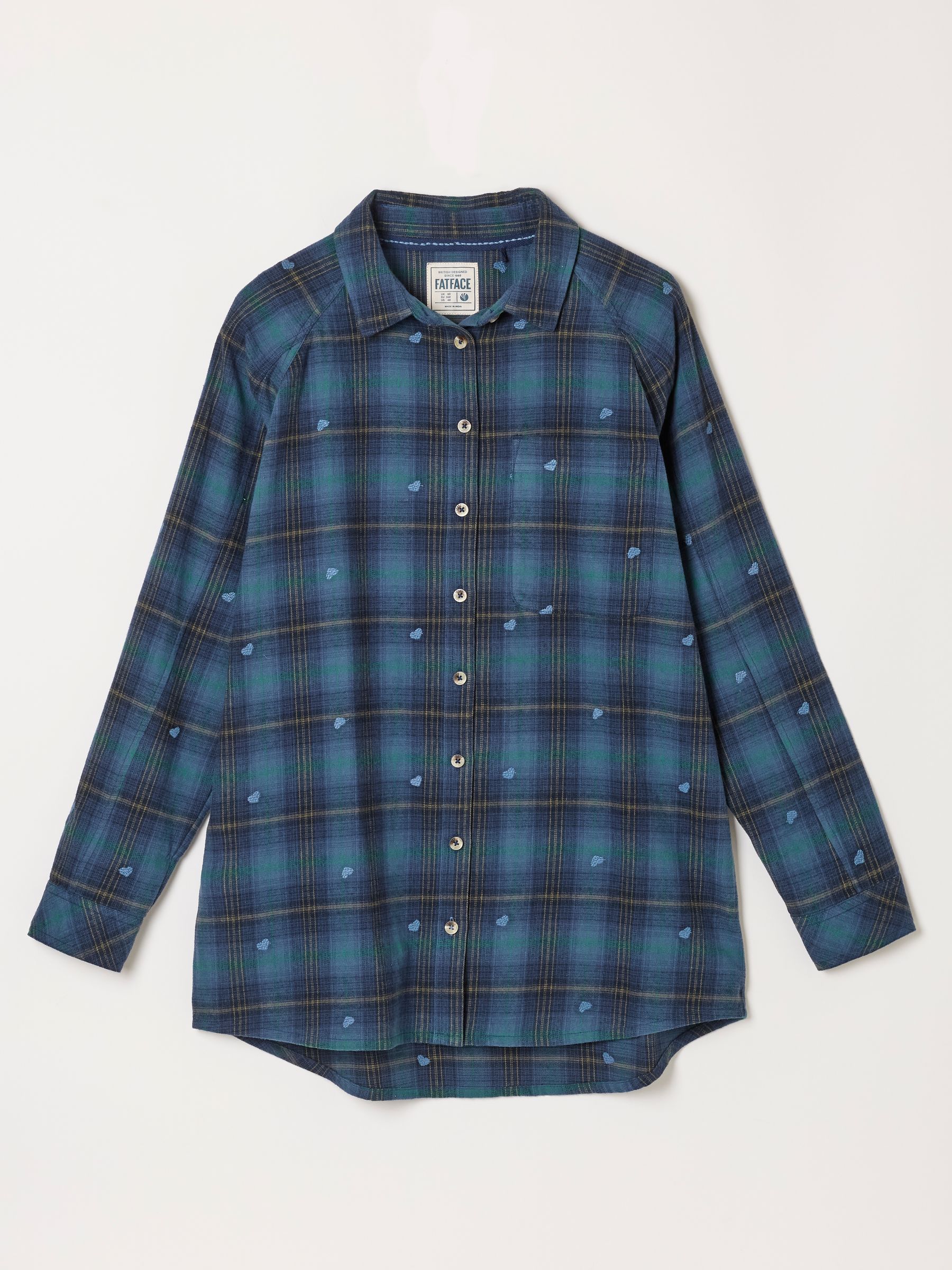 Bessie Blue Embroidered Check Shirt - Image 6 of 7