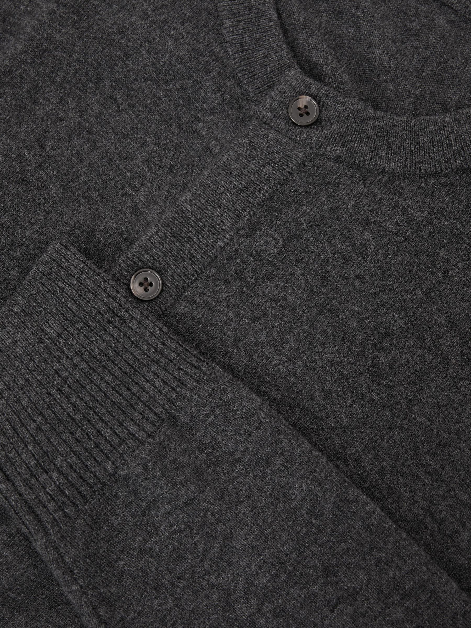 Wool-Cashmere Jersey-Knit Cardigan in Charcoal Grey - Image 6 of 6