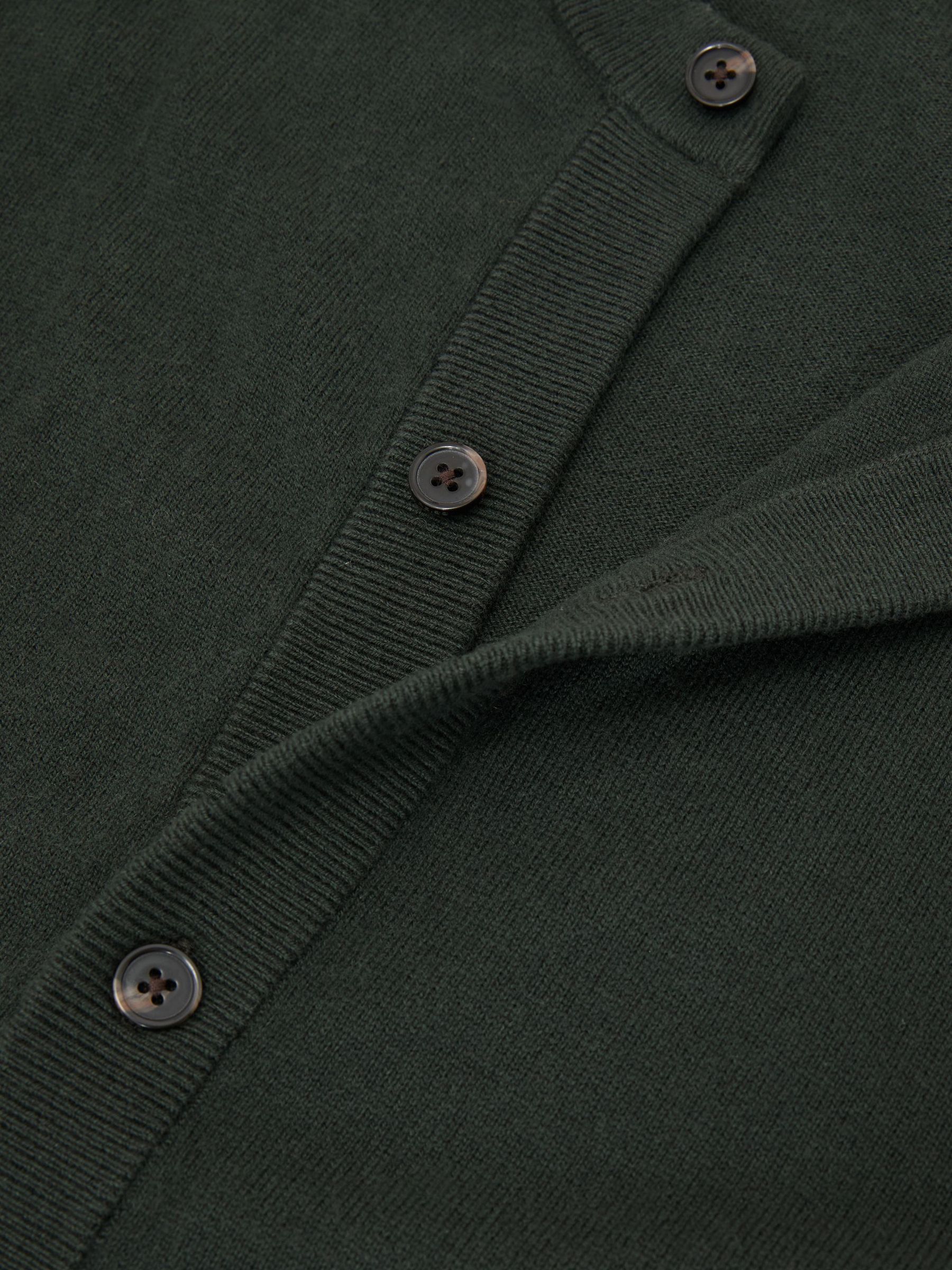 Wool-Cashmere Jersey-Knit Cardigan in Forest Green - Image 6 of 6