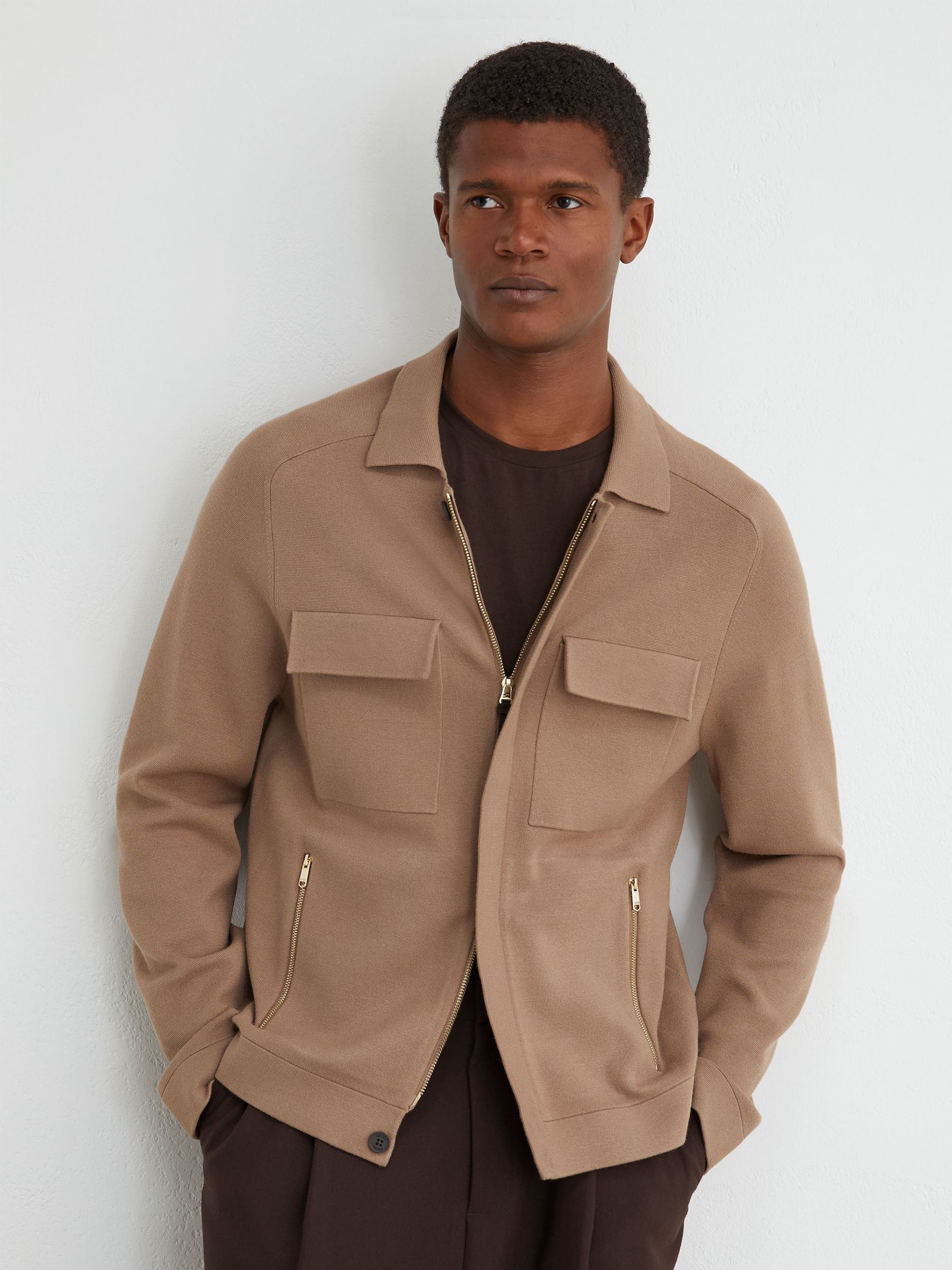 Cardigan in Camel Brown - Image 1 of 6
