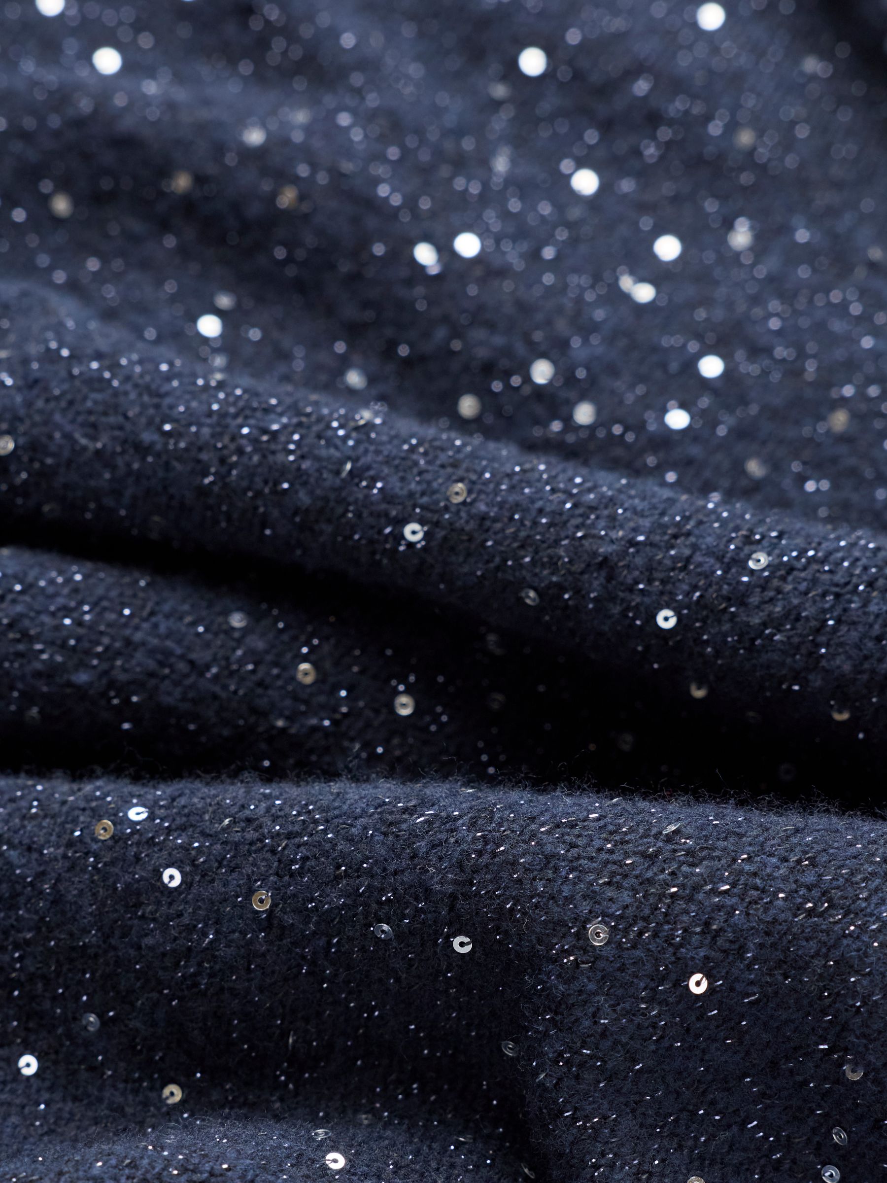 Skylar Navy Petite Knitted Dress - Image 7 of 7
