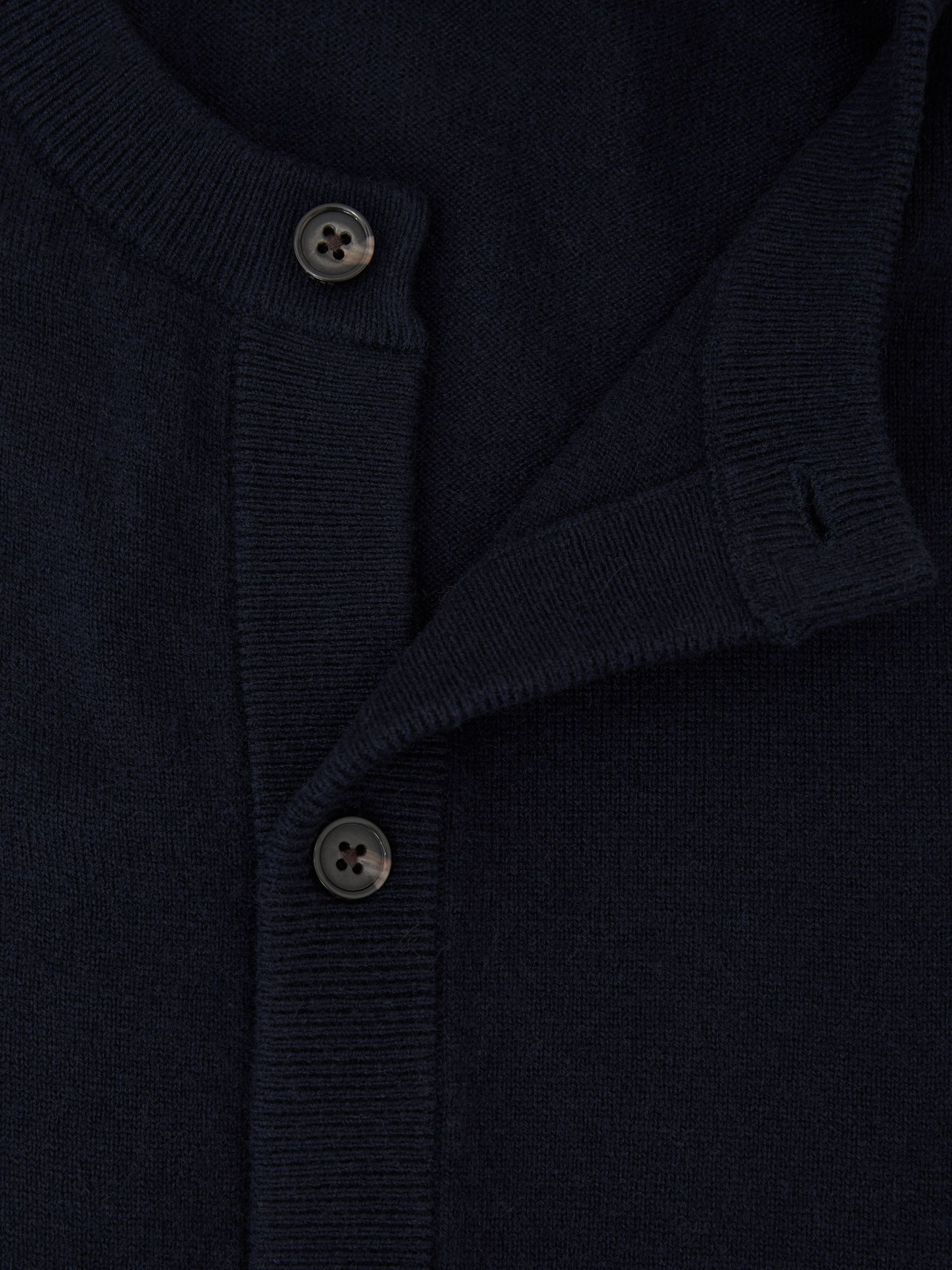 Wool-Cashmere Jersey-Knit Cardigan in Navy - Image 6 of 6