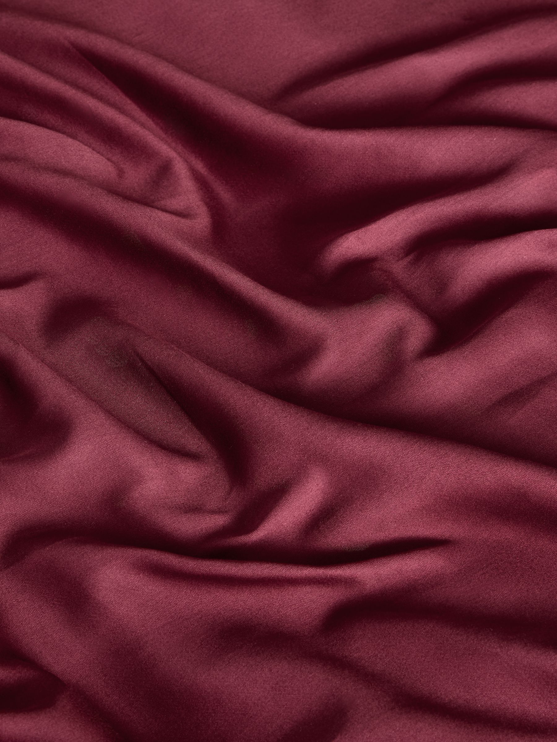 200 Thread Count Cotton Sateen Deep Fitted Sheet in Burgundy - Image 3 of 3