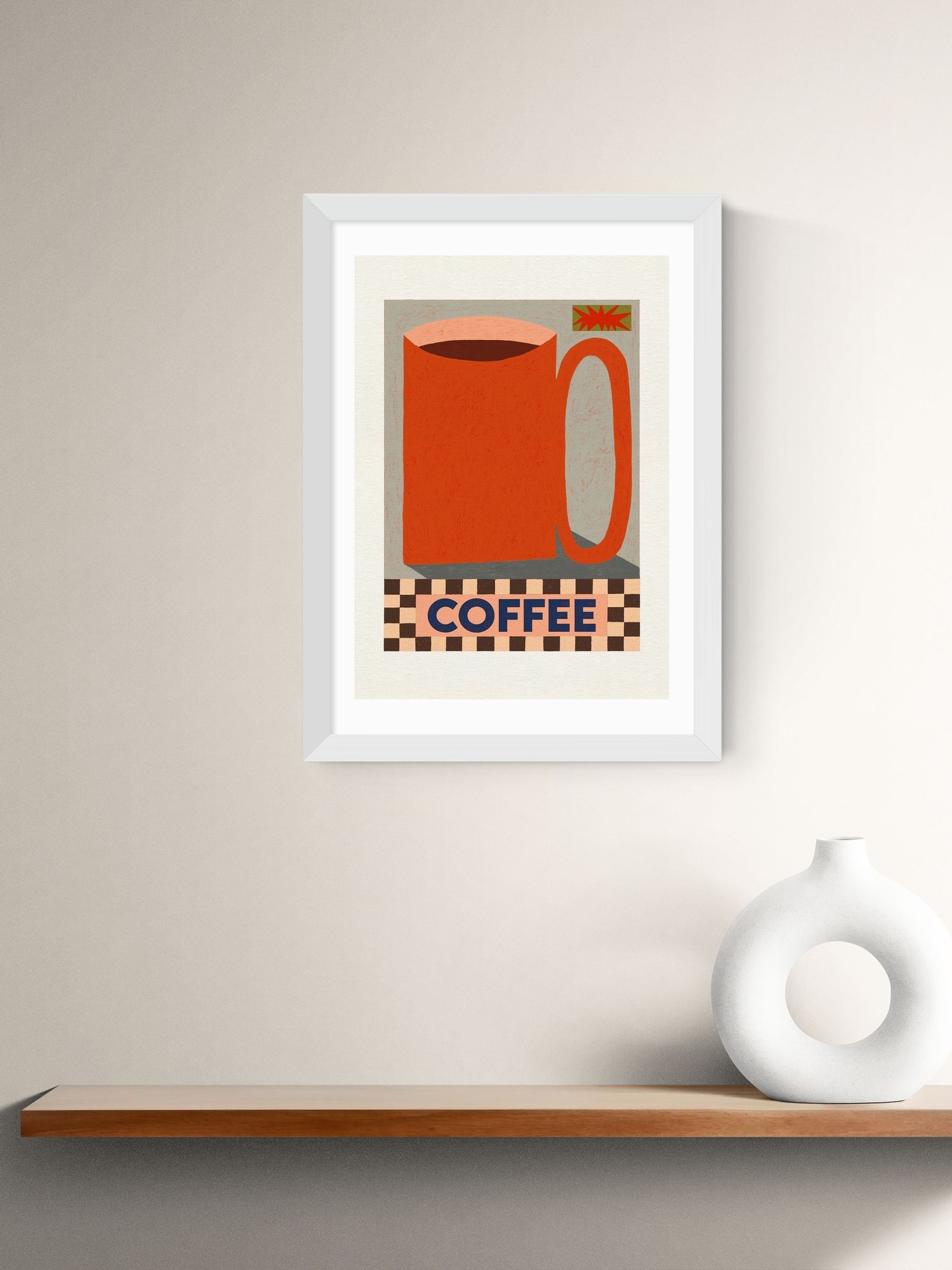 East End Prints White How Do You Take Your Coffee Wall Art Print by Sophie Deller - Image 1 of 2