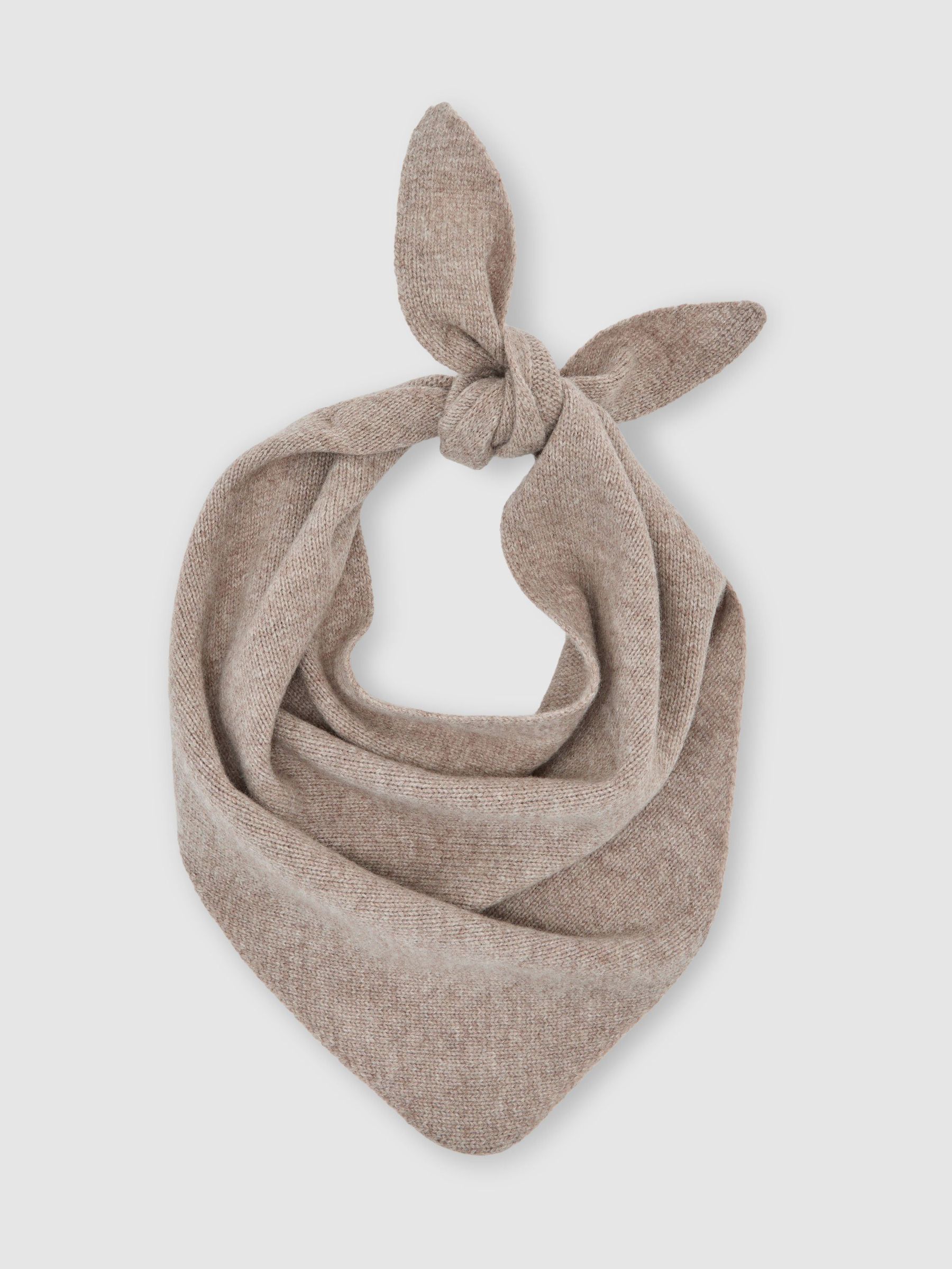 Wool Knitted Neck-Tie Scarf in Oatmeal - Image 2 of 4