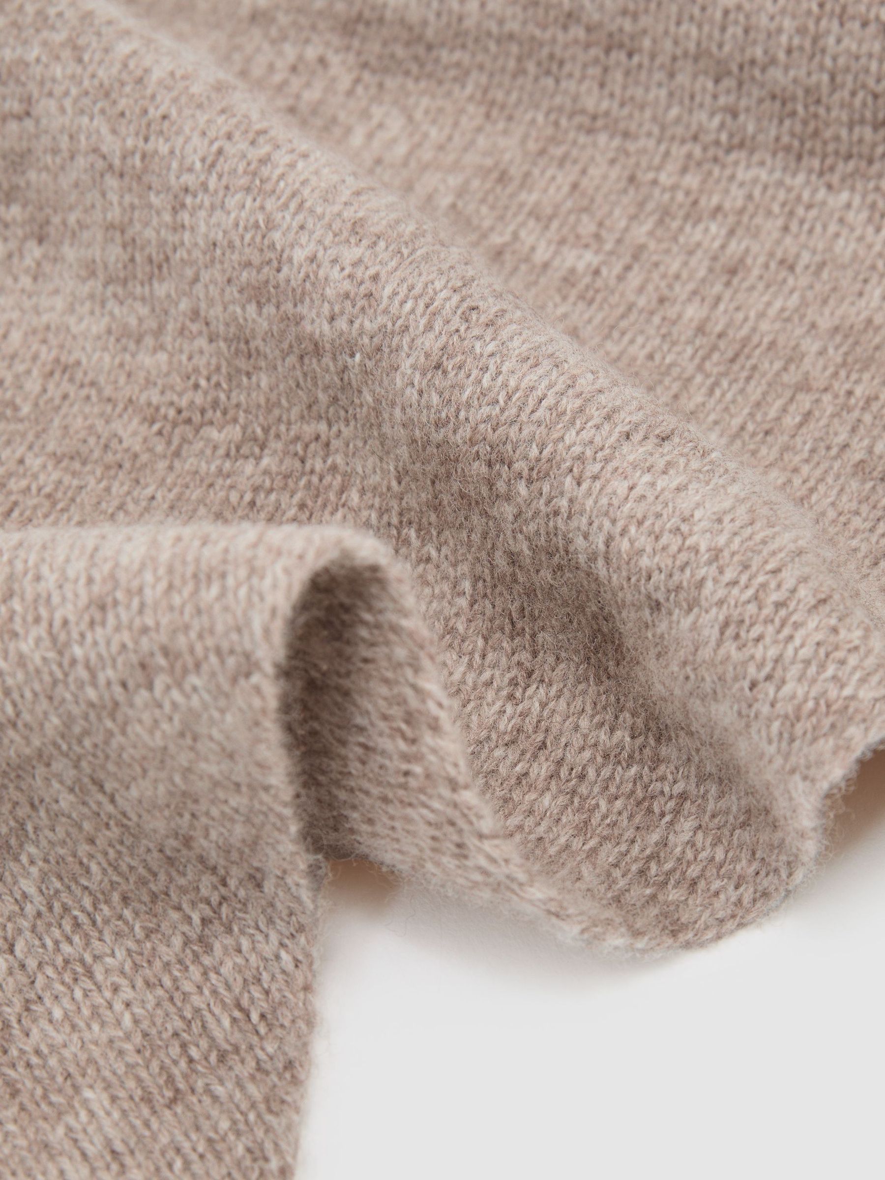 Wool Knitted Neck-Tie Scarf in Oatmeal - Image 3 of 4